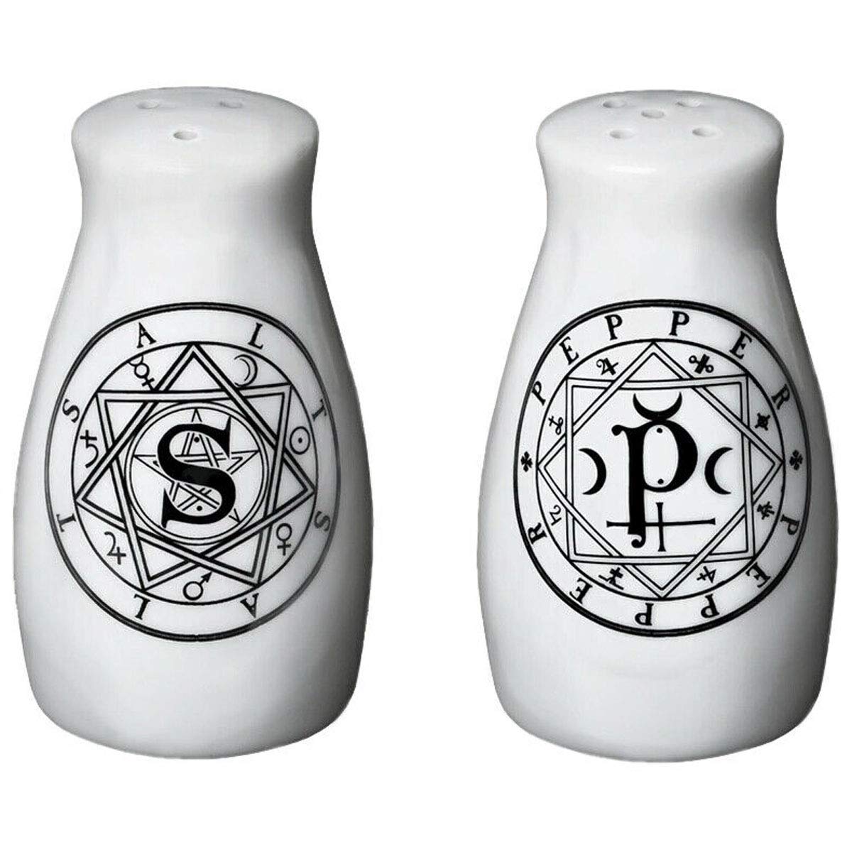 Alchemy of England The Vault S&P Salt and Pepper Shaker Set - Elegant Stainless Steel Spice Dispensers for Dining Table, Kitchen, and Gift Giving