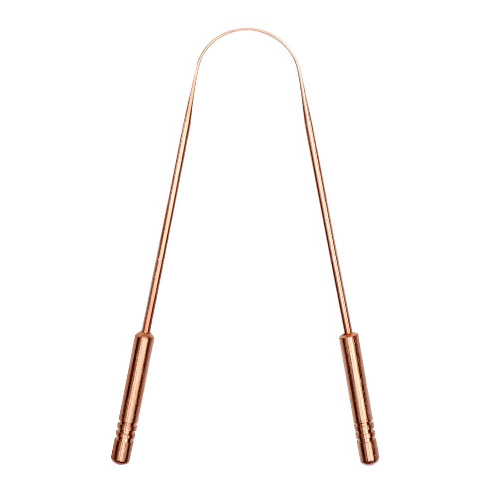 qSwipe Copper Tongue Cleaner with Comfort Grip - Pure Copper Scraper for Oral Hygiene - 1 Pack - Freshens Breath & Removes Bacteria for Better Dental Care