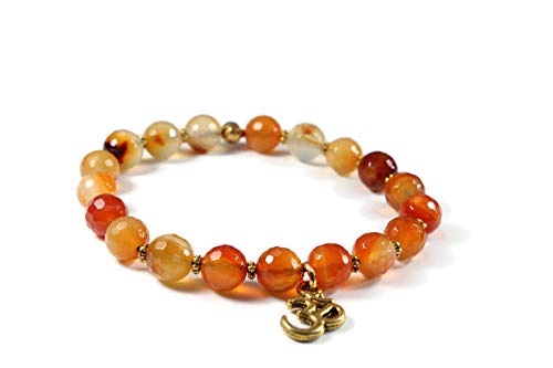 Root Chakra Healing Bracelet with Carnelian Crystals for Meditation & Energy Balance