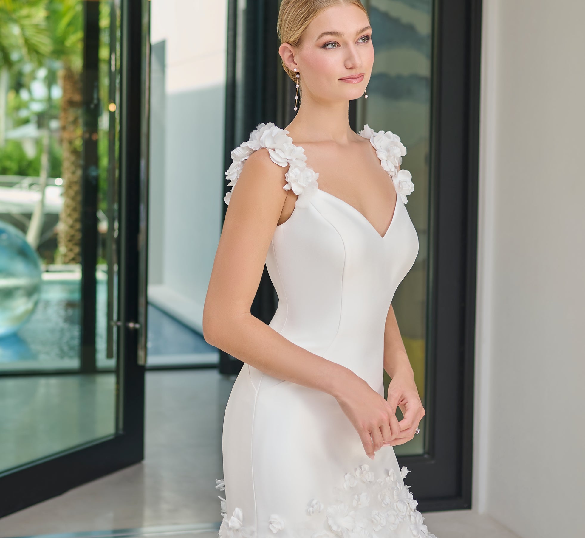 Ivory Stretch Mikado Mermaid Wedding Gown - Elegant Bridal Dress for Beach, Church & Formal Ceremonies
