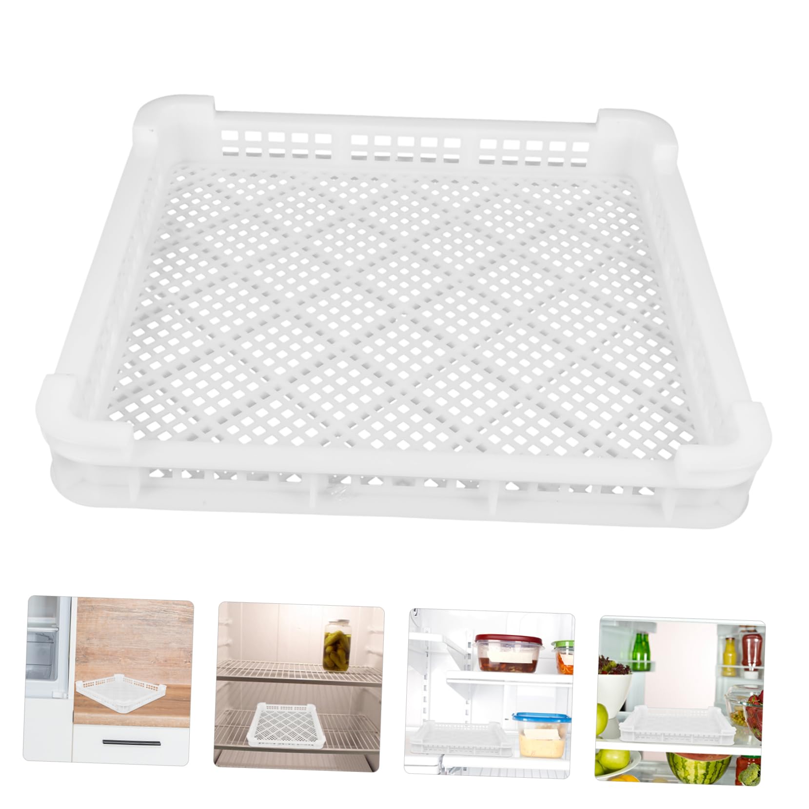 Yardwe 1-Piece Freezer Basket - White Plastic Drying Tray for Vegetables, Seafood & Pantry Storage | Fridge Organizer, Food Freezing Tray & Refrigerator Storage Solution | Perfect for Meal Prep, Freezer Organization & Kitchen Storage