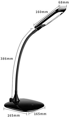 Dimmable LED Desk Lamp with 3-Level Brightness & USB Port - Touch Control Eye-Caring Reading Light, 360° Adjustable Bedside Lamp for Home Office, Study, Kids Room - Black Stainless Steel (Perfect for Night Reading, Working & Decor)
