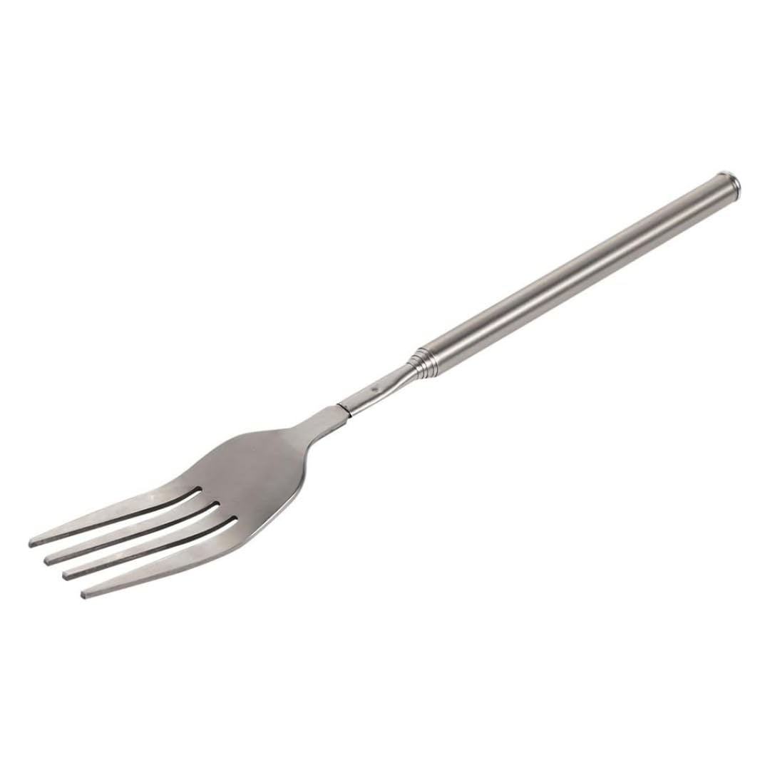 Stainless Steel Telescopic Extendable Fork - 8.7 to 25.4 Inch Expandable Retractable Dinner Fork for BBQ, Picnics, Camping & Desserts | Durable & Portable Outdoor Dining Utensil