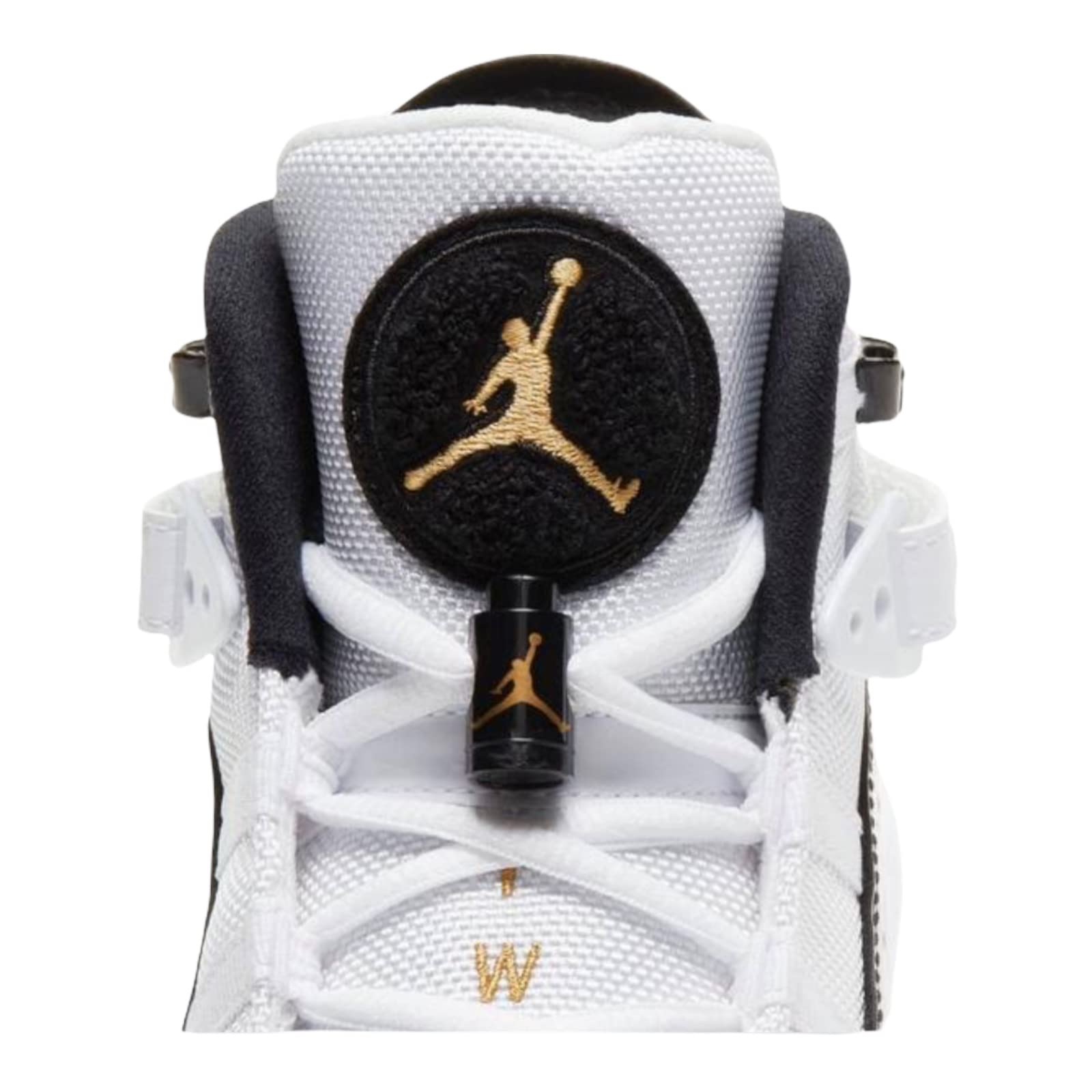 Nike 6 Rings DMP Grade School GS Basketball Shoes - Black, White & Gold (CW6994-100) | Retro Style for Kids' Sports & Casual Wear