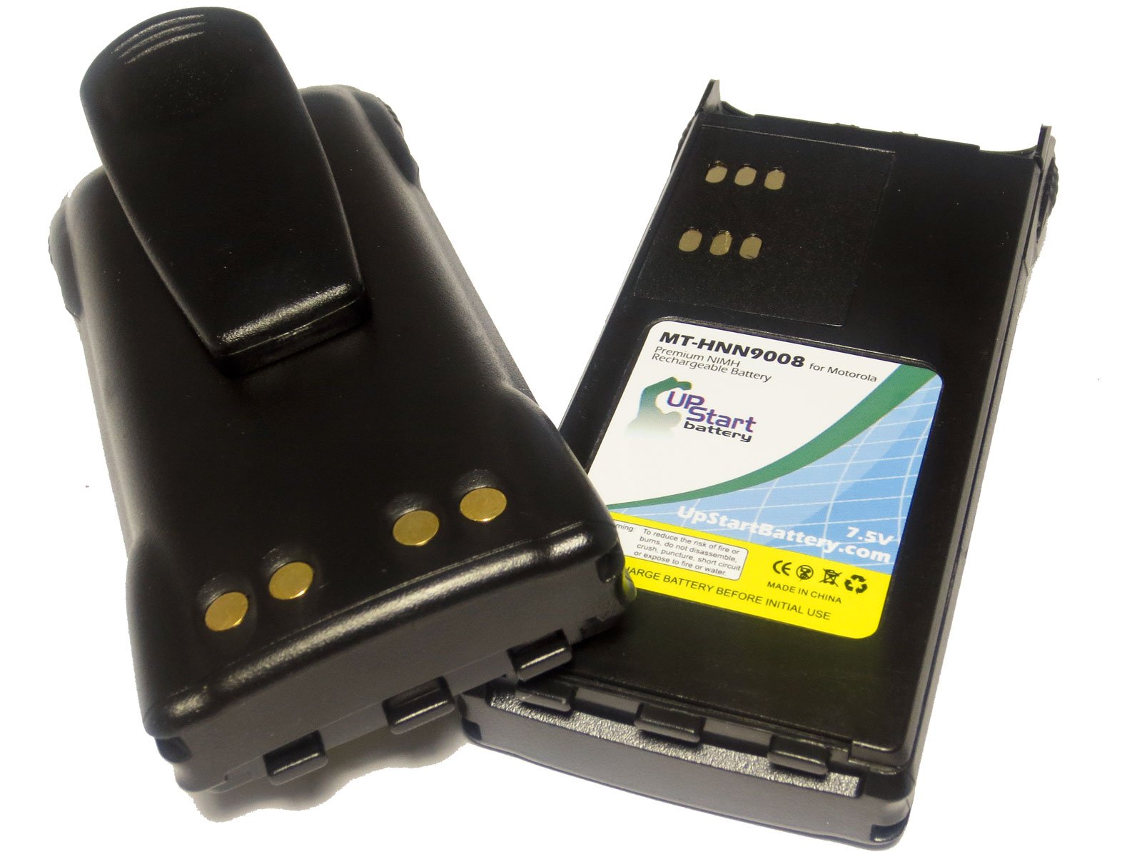 2 Pack Replacement Battery for Motorola Waris HT750 & HNN9008A Two-Way Radio - 1300mAh 7.5V Ni-MH Rechargeable Battery - Perfect for Business, Security, and Outdoor Communication Use