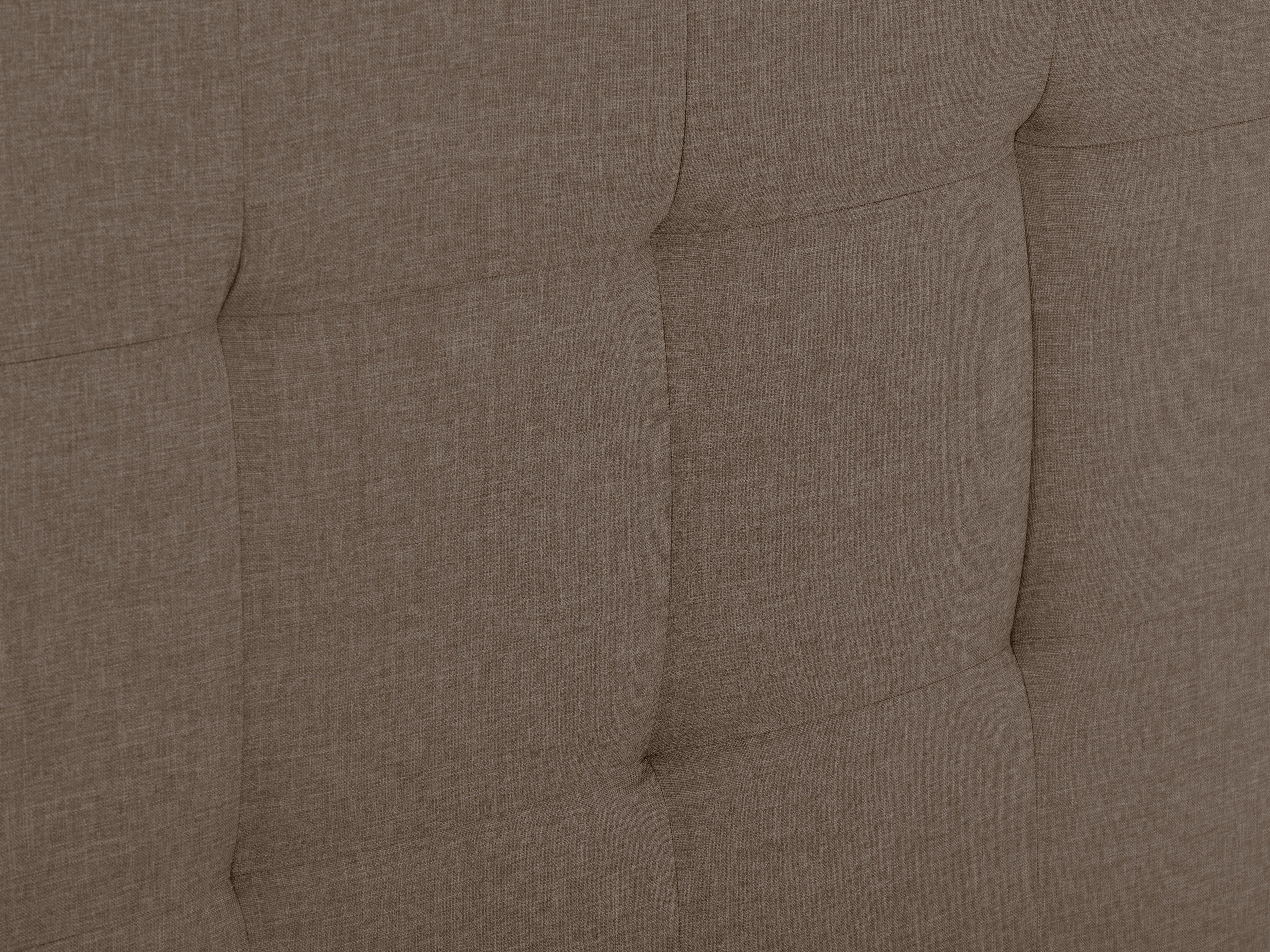 Luxury Tufted Double Fabric Bed with Warm Stone Finish - Cozy and Elegant Bedroom Furniture for Master Suite or Guest Room