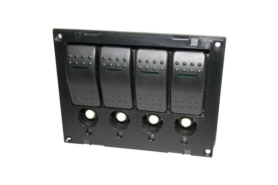 Bulldog Winch 4 Switch Panel with Lighted Breakers - Heavy Duty Off-Road Vehicle Accessory for Jeep, Truck & ATV - Perfect for Off-Roading, Towing & 4x4 Adventures