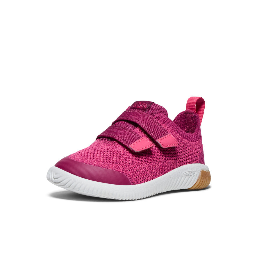 KNX Toddler's Knit Double Strap Shoes - Beaujolais/Raspberry | Comfortable & Stylish Baby Walking Shoes for Boys & Girls | Perfect for Playtime, Outings & First Steps