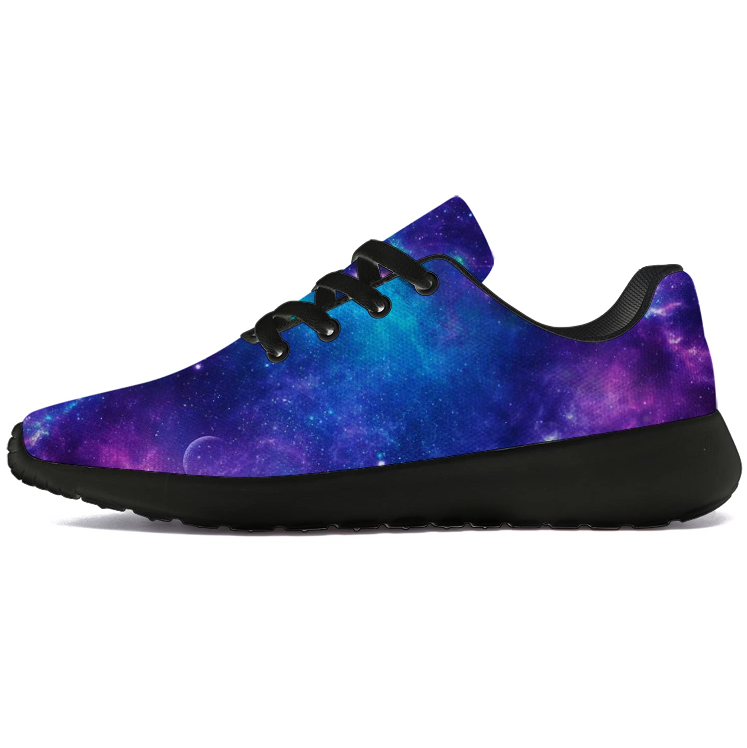 **Unisex Galaxy Print Running Shoes - Men's Size 9.5 / Women's Size 11 - Blue & Purple Cosmic Sneakers for Walking, Tennis & Casual Wear - Perfect Gift for Men & Women**    *(Use for jogging, gym workouts, outdoor activities, or stylish everyday wear.)*