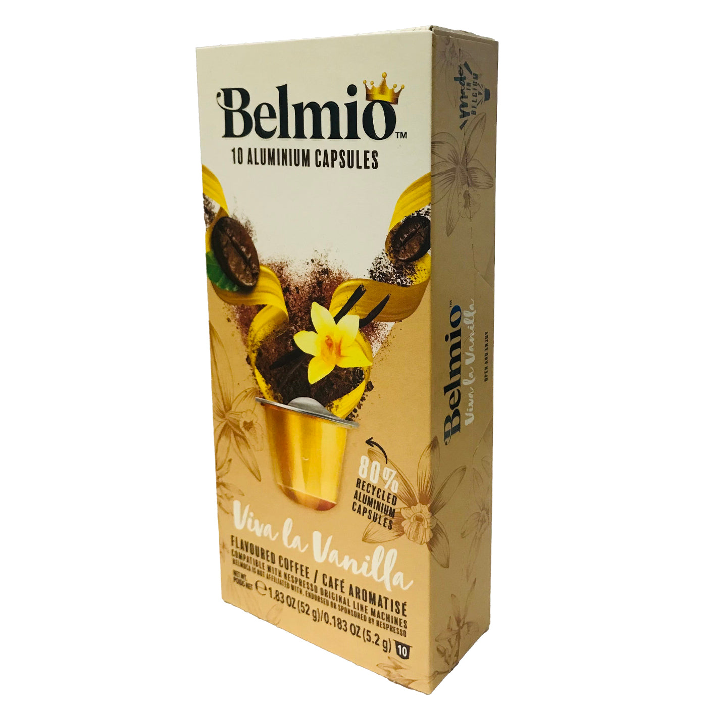 Belmio Viva La Vanilla Nespresso Compatible Coffee Pods - 10 Count Pack of Premium Espresso Capsules for Nespresso OriginalLine Machines - Perfect for Home, Office or Gift Giving