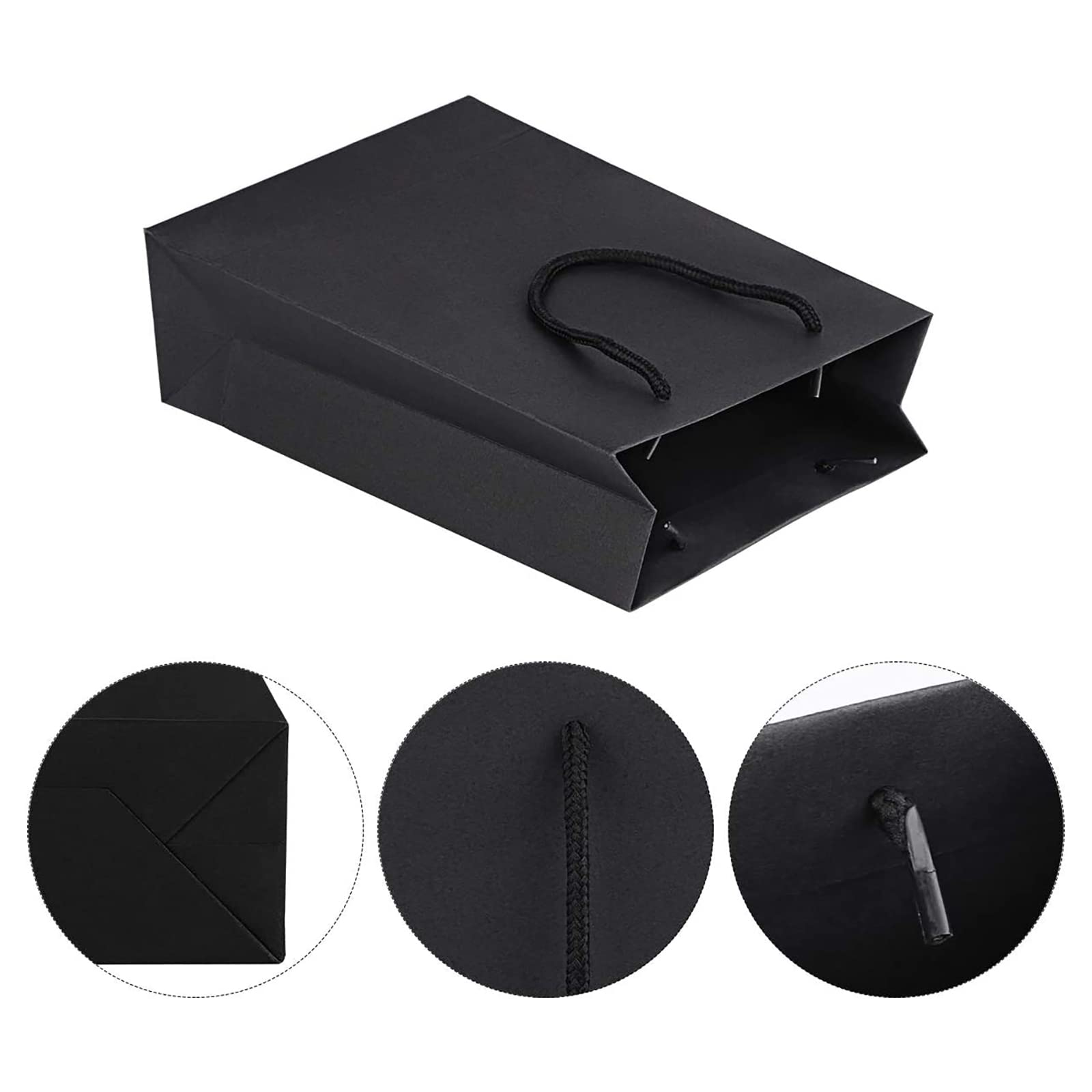 50 Pack Kraft Paper Gift Bags with Handles - 7.5