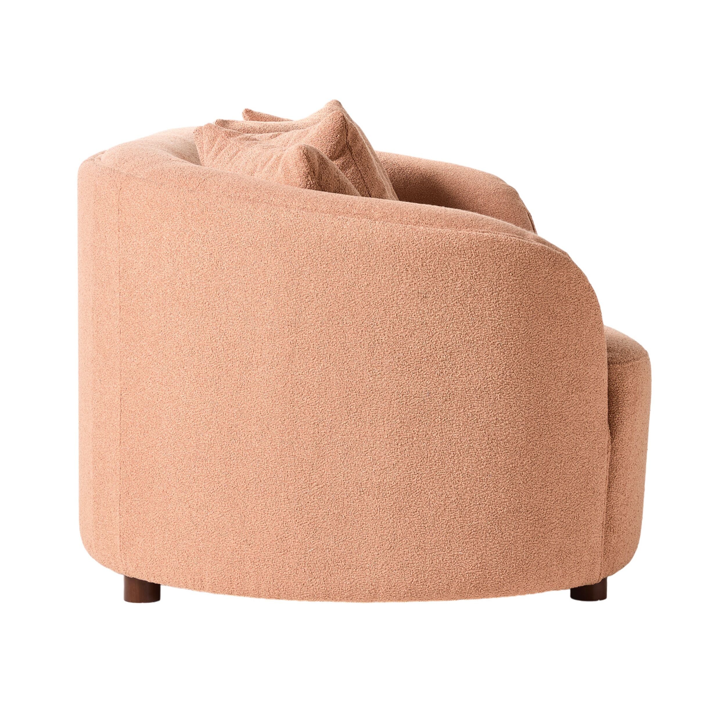 Alessa 3-Seater Sofa in Luna Powder Pink - Modern Living Room Furniture for Small Spaces & Apartments