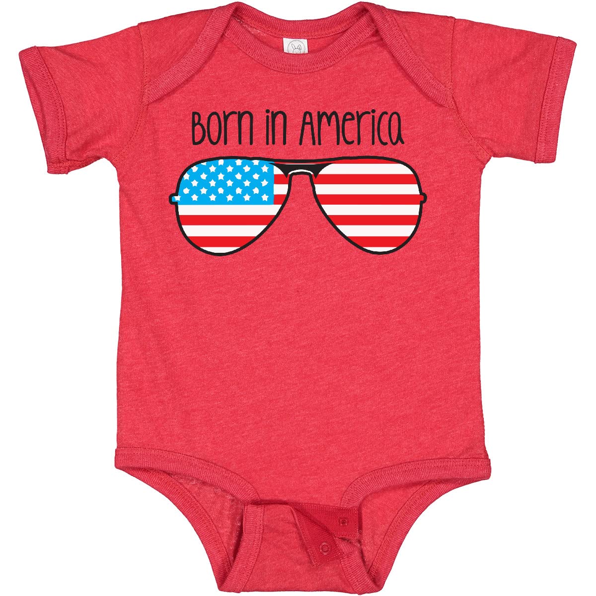 Inktastic Born in America Baby Bodysuit - Patriotic Onesie for Newborns & Infants - Perfect for 4th of July, Memorial Day & Family Photos