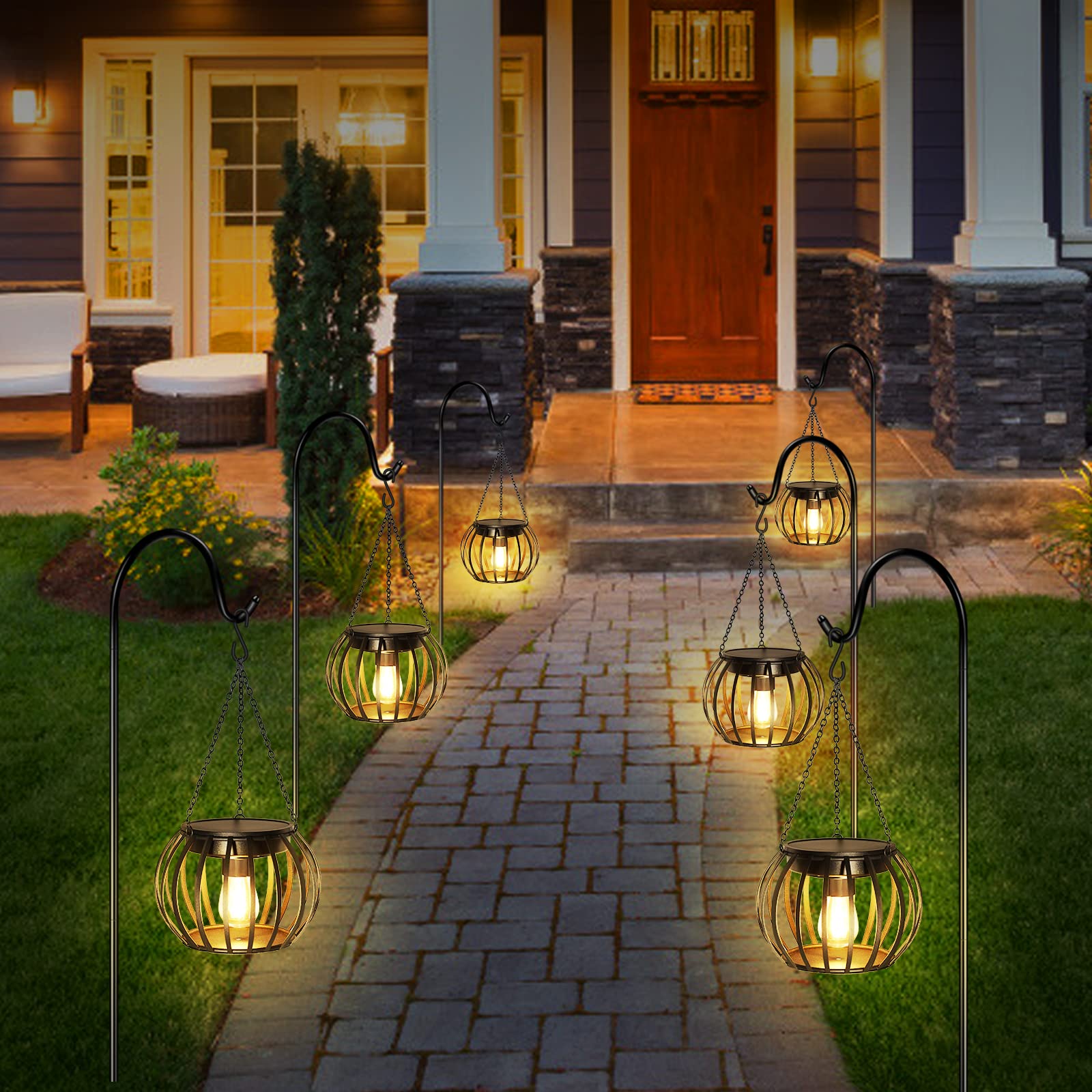 UBright Solar Outdoor Lights - Upgraded Waterproof Hanging Solar Lanterns for Garden, Yard, Patio & Pathway | Decorative Solar Lighting for Outdoor Parties, Camping & Evening Ambiance