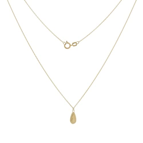 14K Yellow Gold Teardrop Dangle Necklace - 18 Inch Elegant Jewelry Gift for Women, Perfect for Weddings, Anniversaries & Special Occasions