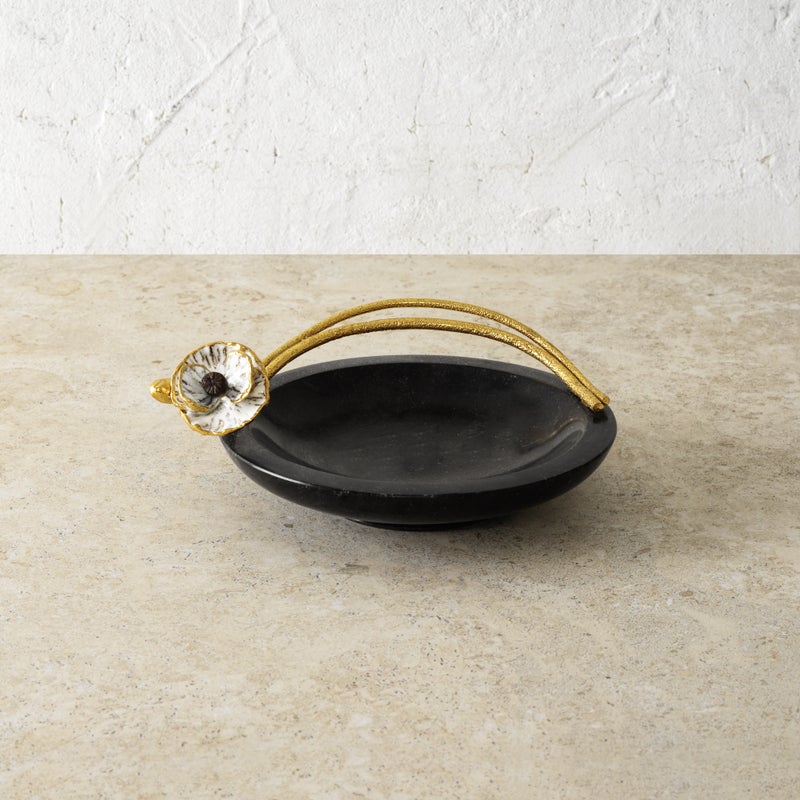 Elegant Anemone Trinket Tray - Decorative Jewelry Organizer for Rings, Earrings & Small Accessories - Perfect for Vanity, Dresser or Nightstand