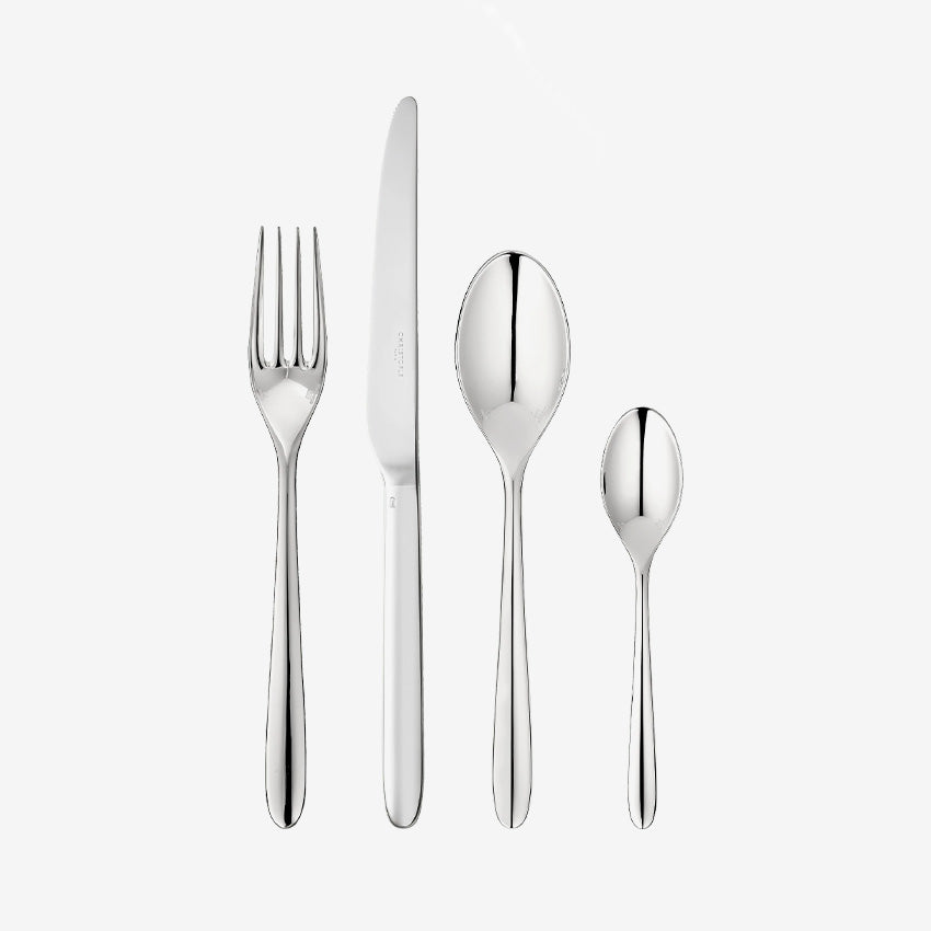 Christofle 24-Piece Mood Flatware Set - Premium Stainless Steel Silverware for Fine Dining & Entertaining - Elegant Cutlery Set for Wedding, Anniversary & Special Occasions