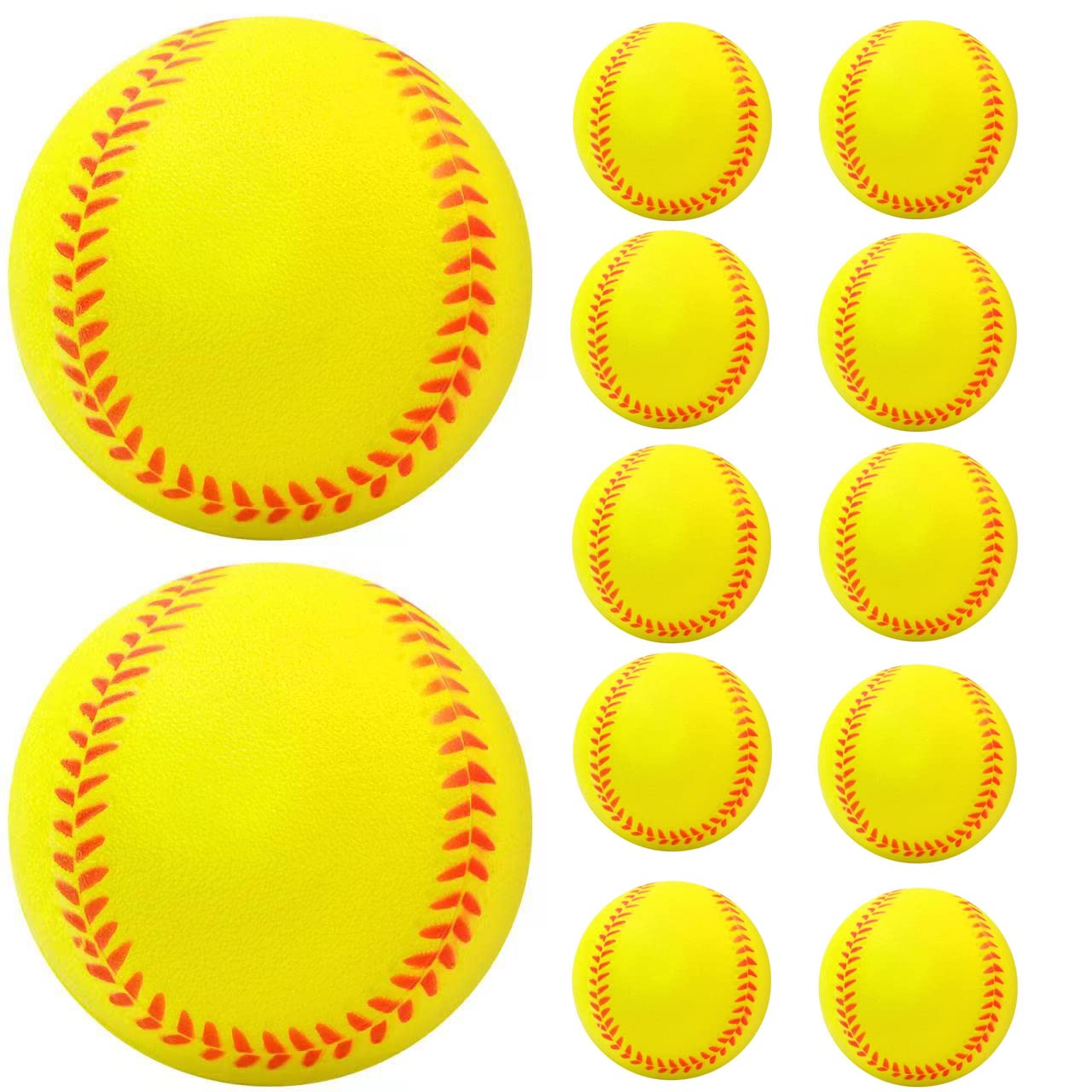 12 Pack Soft Foam Baseballs - 9 Inch Training Softballs for Catching, Throwing & Hitting Practice - Perfect for Kids, Backyard Games & Baseball Drills