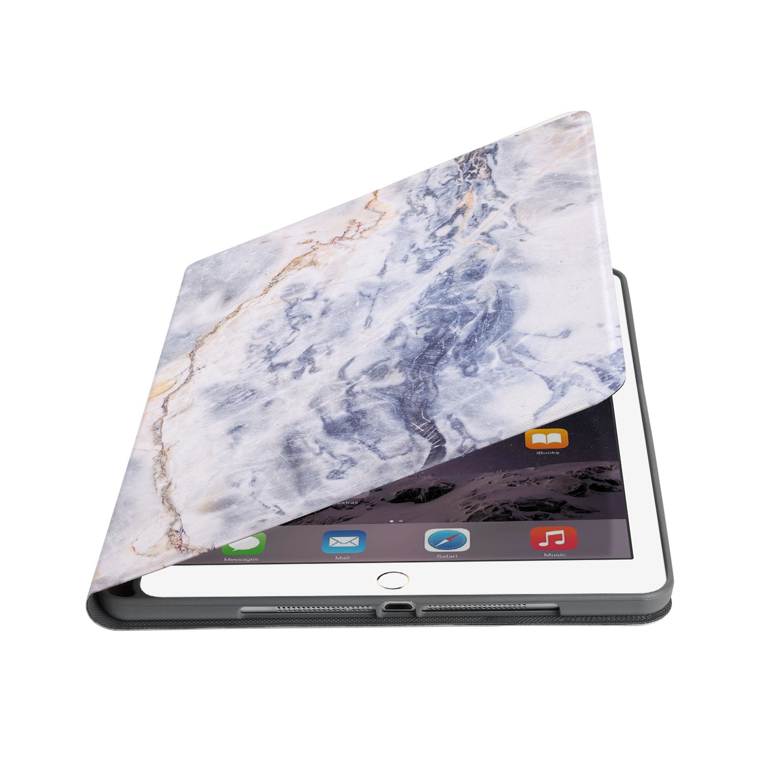 Premium Marble iPad Folio Case - Slim Protective Cover with Auto Sleep/Wake for iPad Pro/Air/Mini - Perfect for Work, Travel & School Use