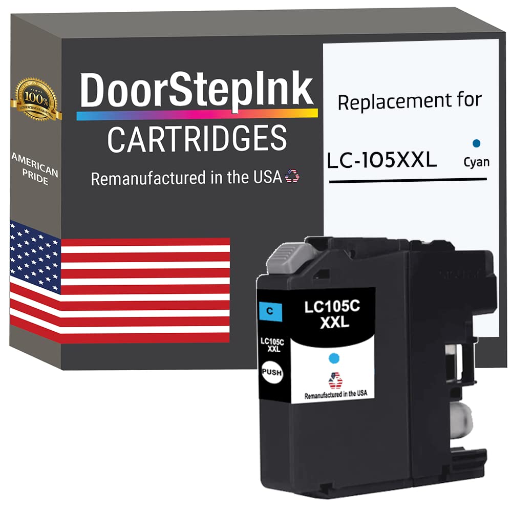Brother LC105 Cyan Ink Cartridge - USA Remanufactured for MFC-J Series Printers - Home & Office Use
