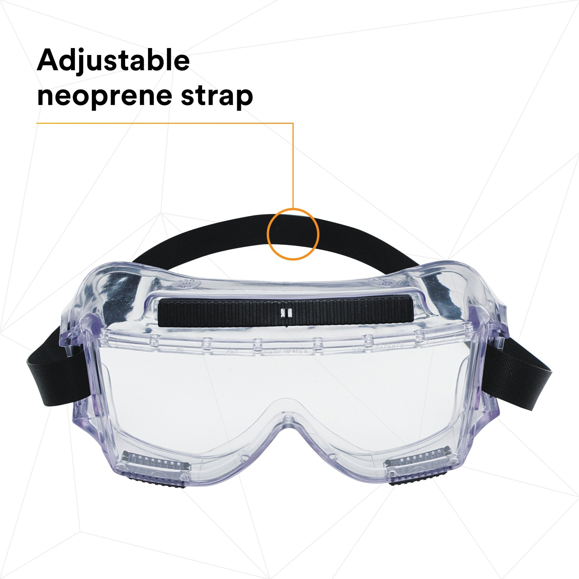 3M Centurion Splash Safety Goggles 454 - Clear Lens Protective Eyewear for Lab, Construction & DIY Projects - ANSI Z87.1 Certified Anti-Fog Safety Glasses