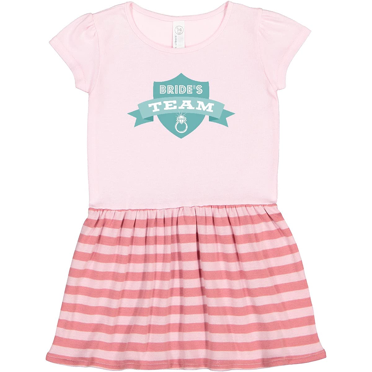 Inktastic Banner Bride's Team Toddler Dress - Cute Flower Girl Dress for Weddings, Special Occasions & Family Photos | Soft Cotton, Comfortable Fit for Toddlers