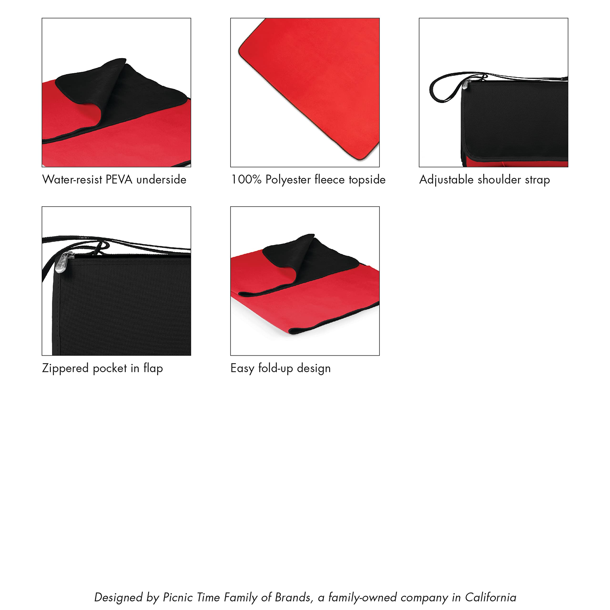 PICNIC TIME NHL Blanket Tote - Waterproof Outdoor Picnic Blanket, Beach Mat & Camping Accessory for Sports Fans - Perfect for Tailgating, Concerts & Stadium Events