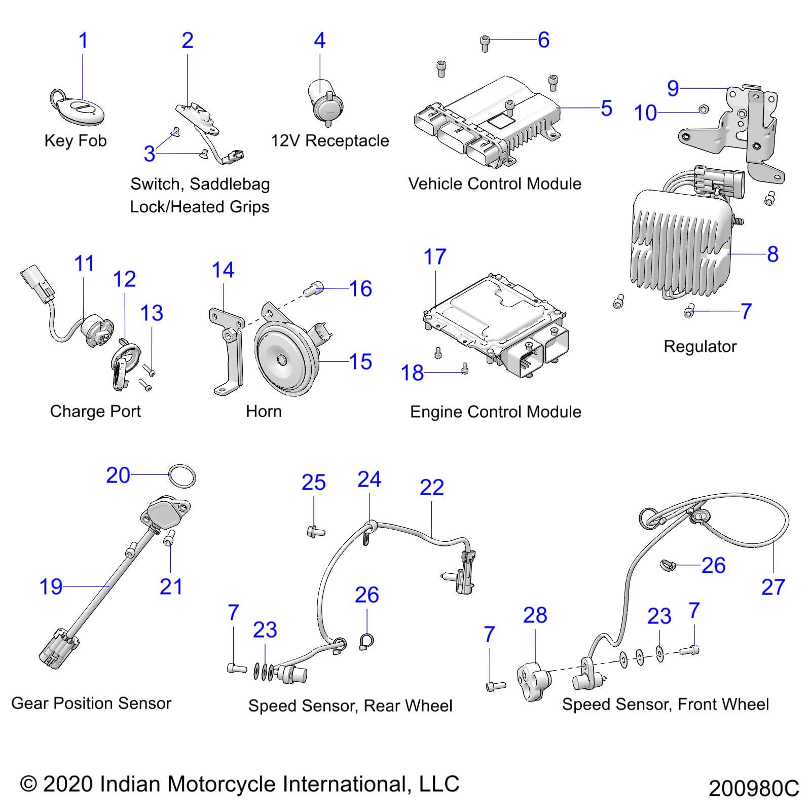 Genuine OEM Indian Motorcycle Saddlebag Lock Switch 4017110 - Replacement Part for Secure Storage | Fits Touring Models, Perfect for Road Trips & Daily Commutes