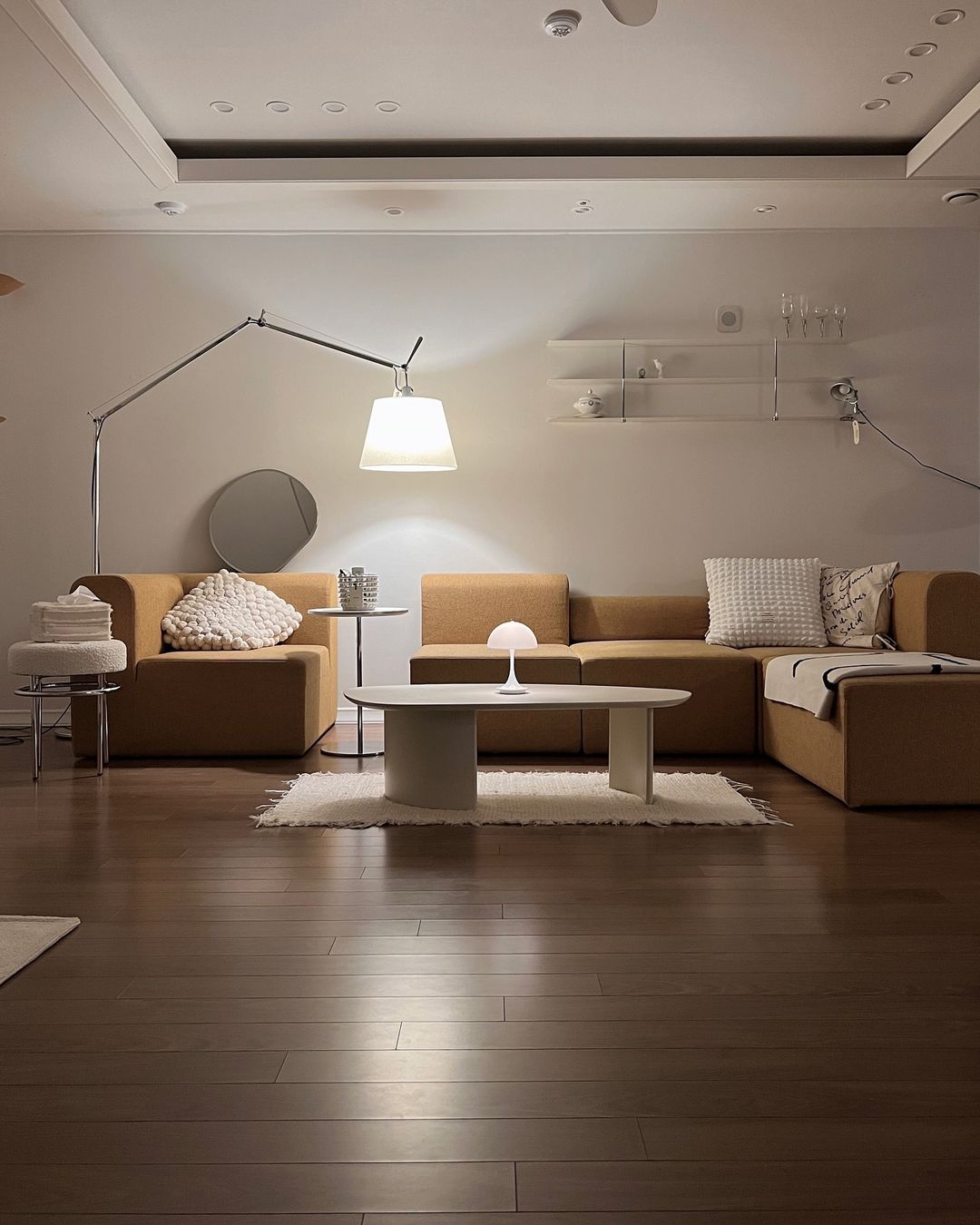 Modern Kawa Floor Lamp - Adjustable LED Standing Light for Living Room, Bedroom & Office - Warm White & Cool White Dimmable Lighting with Remote Control - Perfect for Reading, Relaxing & Decor
