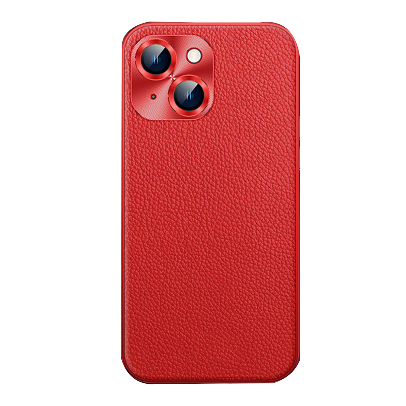 Premium AWJK Genuine Leather Case for iPhone 13 & iPhone 13 Mini - Slim Business Phone Cover with Soft Grip Protection | Elegant Red | Perfect for Office, Travel & Everyday Use