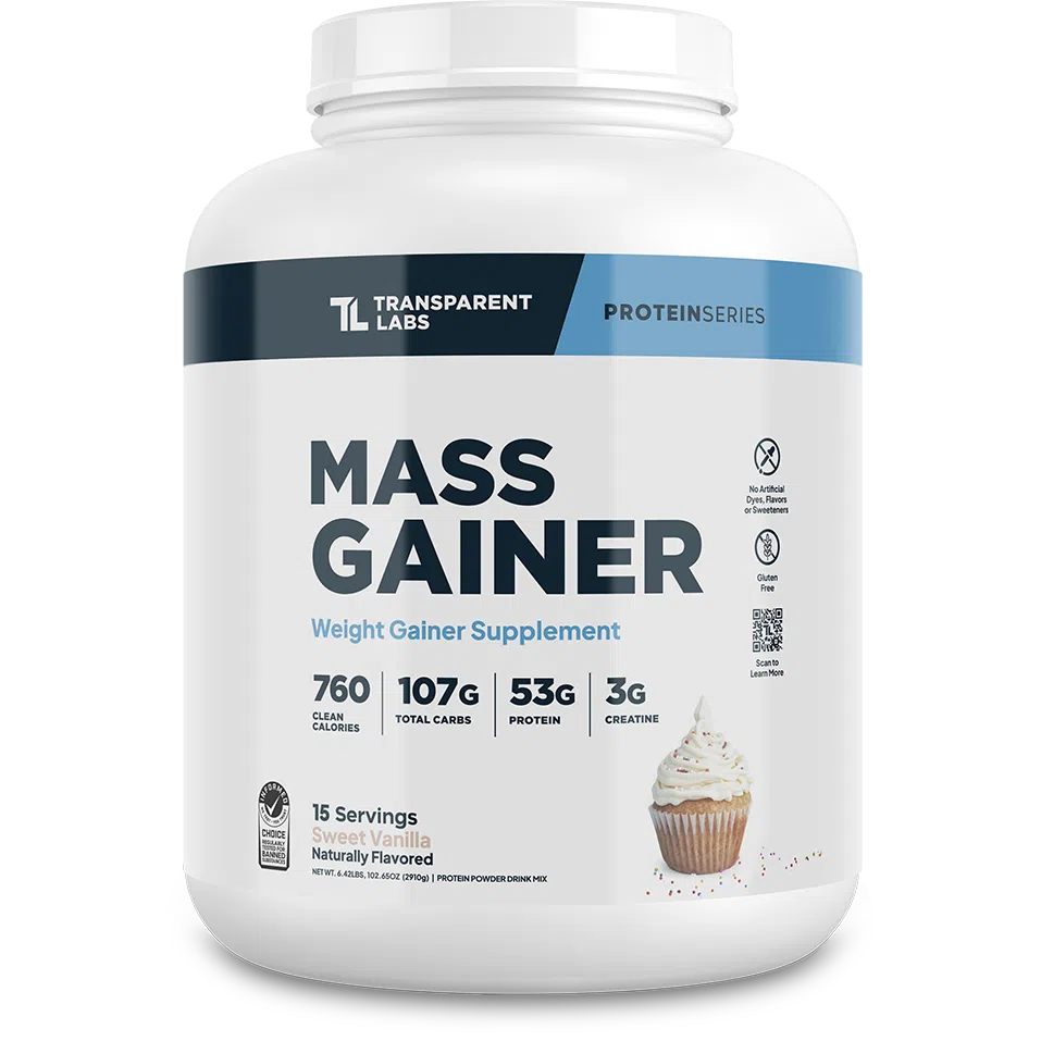 Transparent Labs Mass Gainer - High Protein Weight Gainer Powder for Muscle Growth & Recovery | Ideal for Bodybuilding, Post-Workout & Bulking Phases
