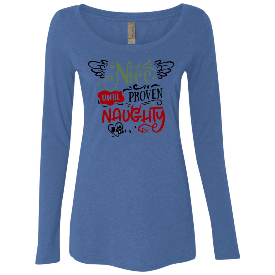 WineyBitches.Co Women's Long Sleeve Scoop Neck Tri-Blend T-Shirt - Soft & Comfortable for Casual Wear, Lounge & Everyday Outfits