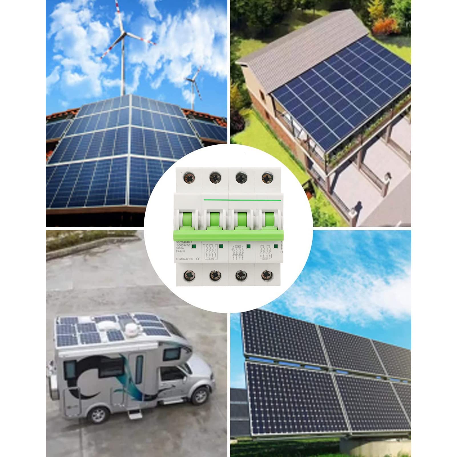 EXCLUZO 1000V 10A DC Solar Circuit Breaker - High Power Reliable Protection for Off-Grid Solar Systems | Perfect for RV, Marine, and Home Solar Panel Installations