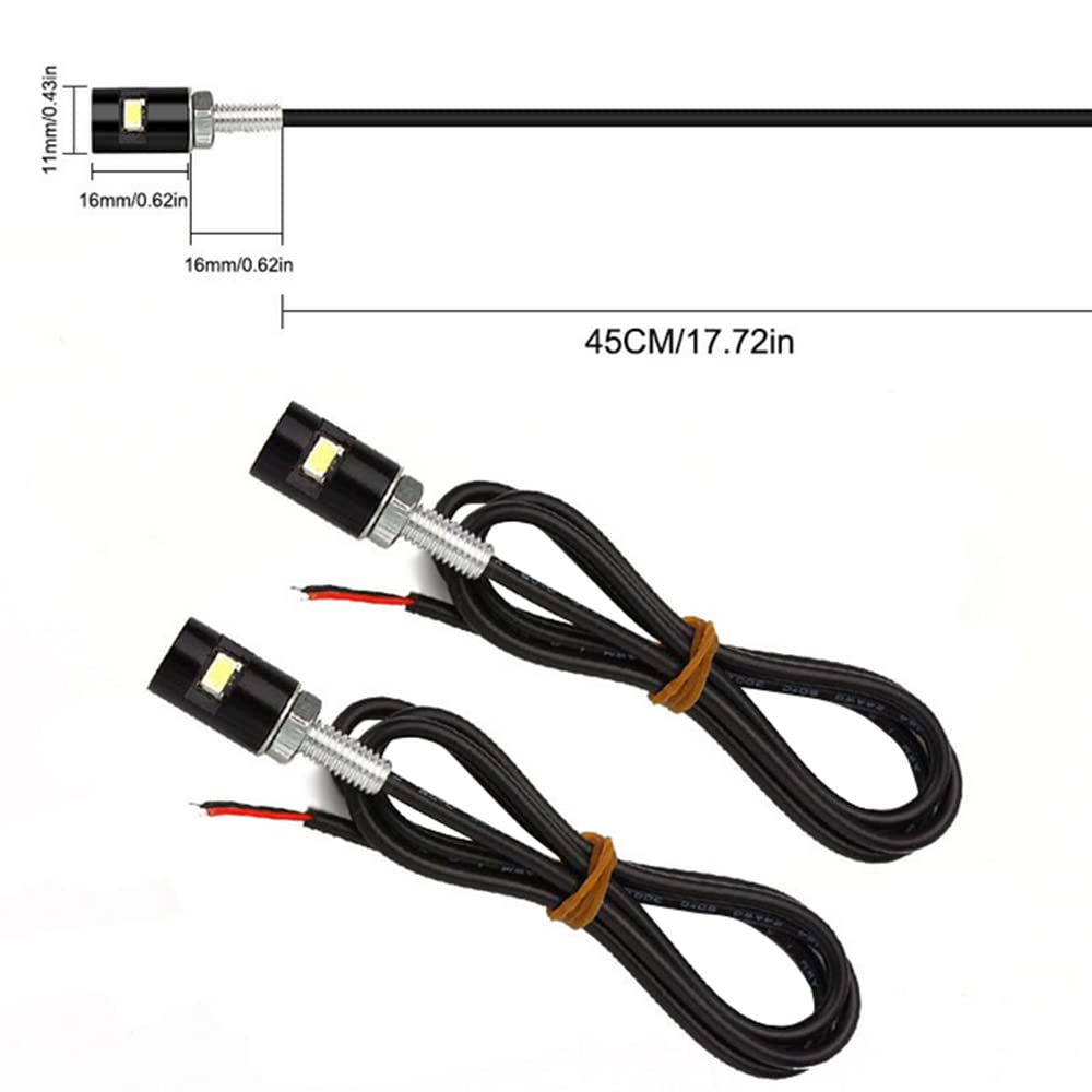 2PCS 12V Waterproof LED License Plate Lights for Car, Motorcycle, Truck, RV, ATV - Durable Screw Bolt Mounting for Night Driving & Vehicle Safety