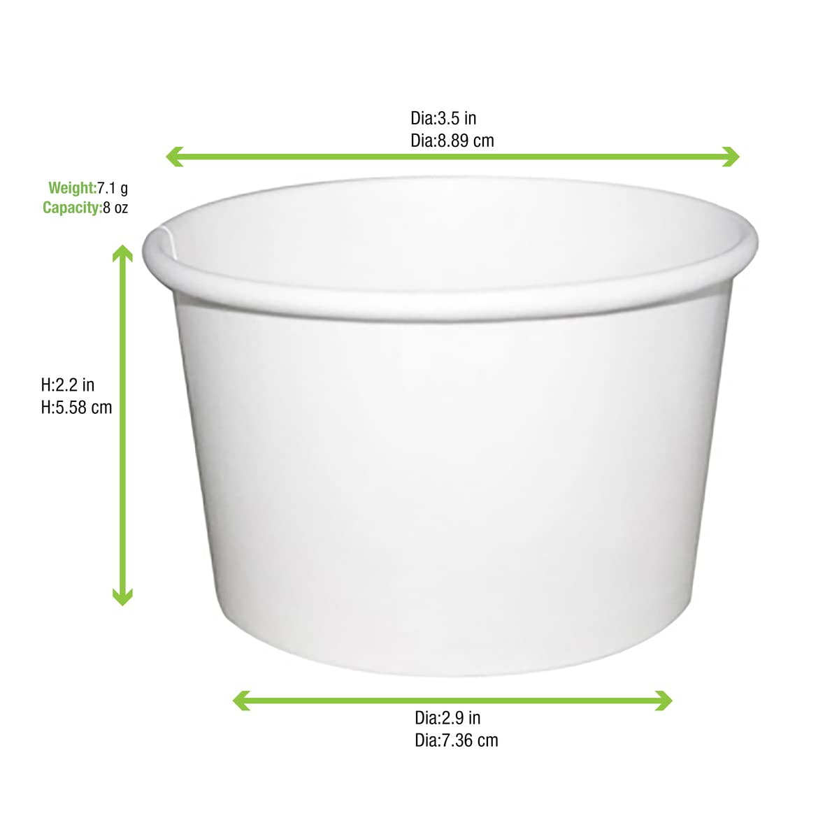 PacknWood 32oz Round White Disposable Paper Food Containers - 5.9