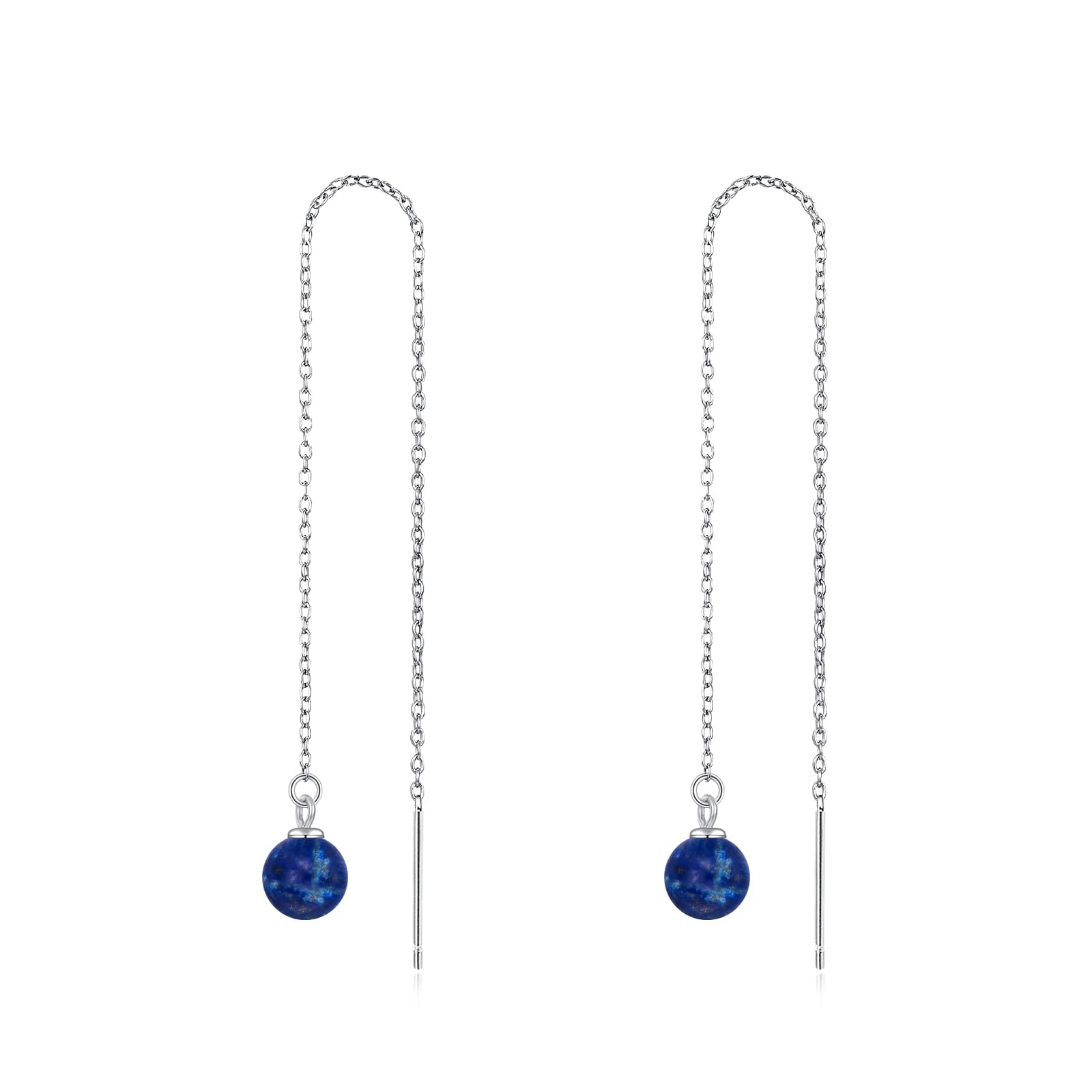 925 Sterling Silver Pearl Threader Earrings - Elegant Long Piercing Tassel Drop Dangle Earrings for Women & Teens | Perfect for Weddings, Parties & Everyday Wear