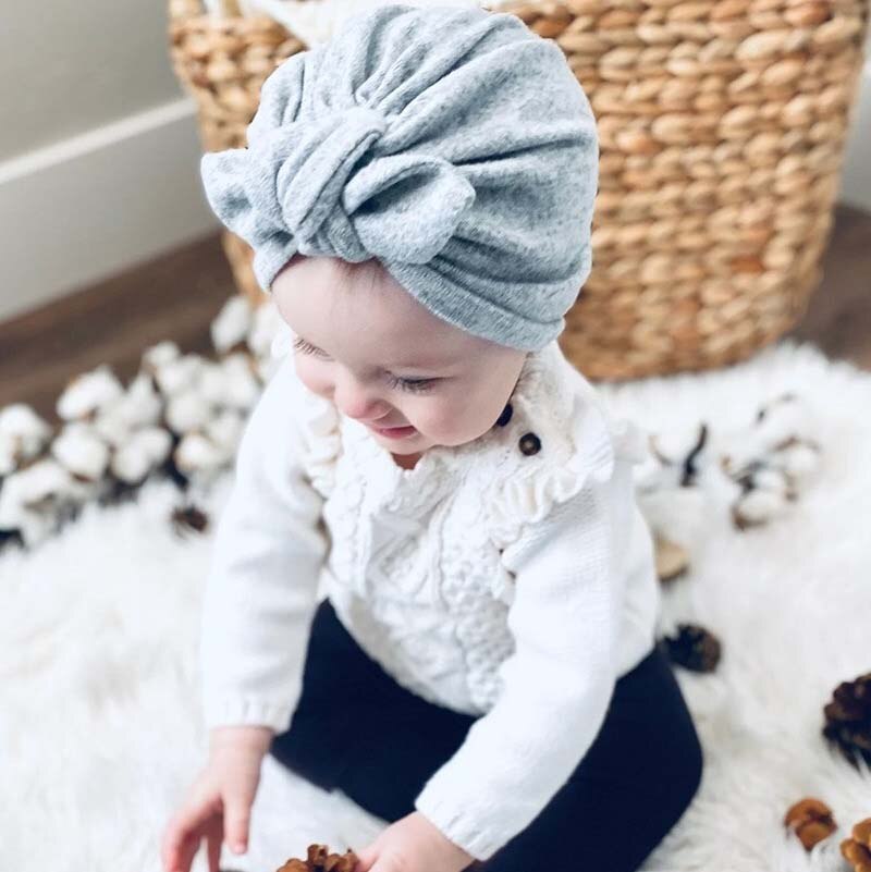 Soft Knitted Baby Turban Hat for Newborns & Toddlers - Warm & Comfortable Winter Headwear for Girls & Boys - Perfect for Photoshoots, Holidays & Outdoor Activities