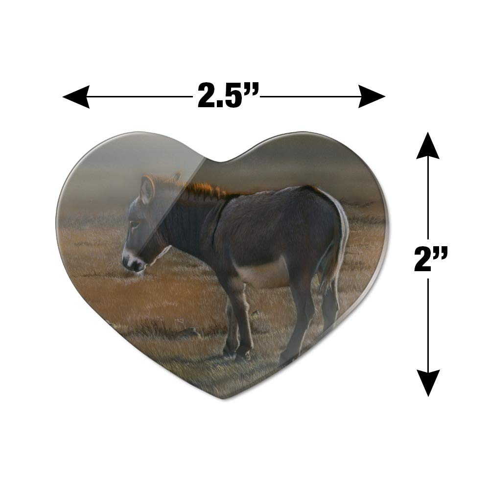 Cute Small Donkey Heart Acrylic Fridge Magnet - Adorable Animal Decor for Kitchen, Office & Dorm Room - Perfect Gift for Animal Lovers & Home Organization