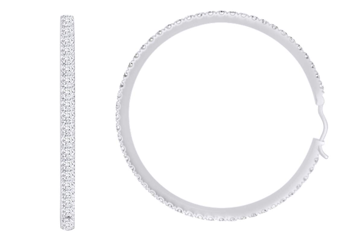 14K Gold Plated Sterling Silver Round Cubic Zirconia Hoop Earrings for Women - Perfect for Parties, Weddings & Everyday Elegance