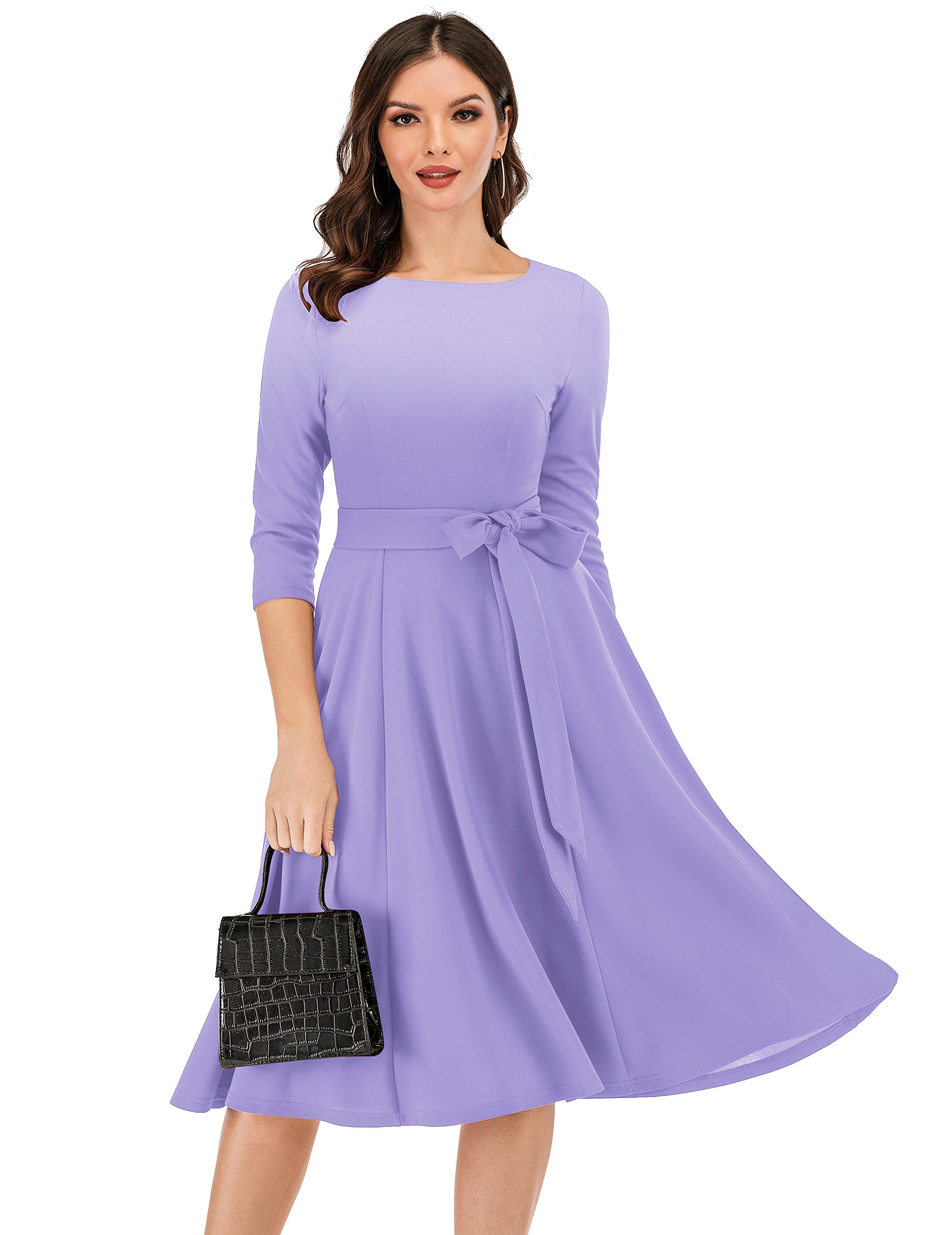 Vintage Cocktail Dresses for Women 2025 | 3/4 Sleeve Formal Church Dress | Wedding Guest Dress | Spring Party & Special Occasion Outfit
