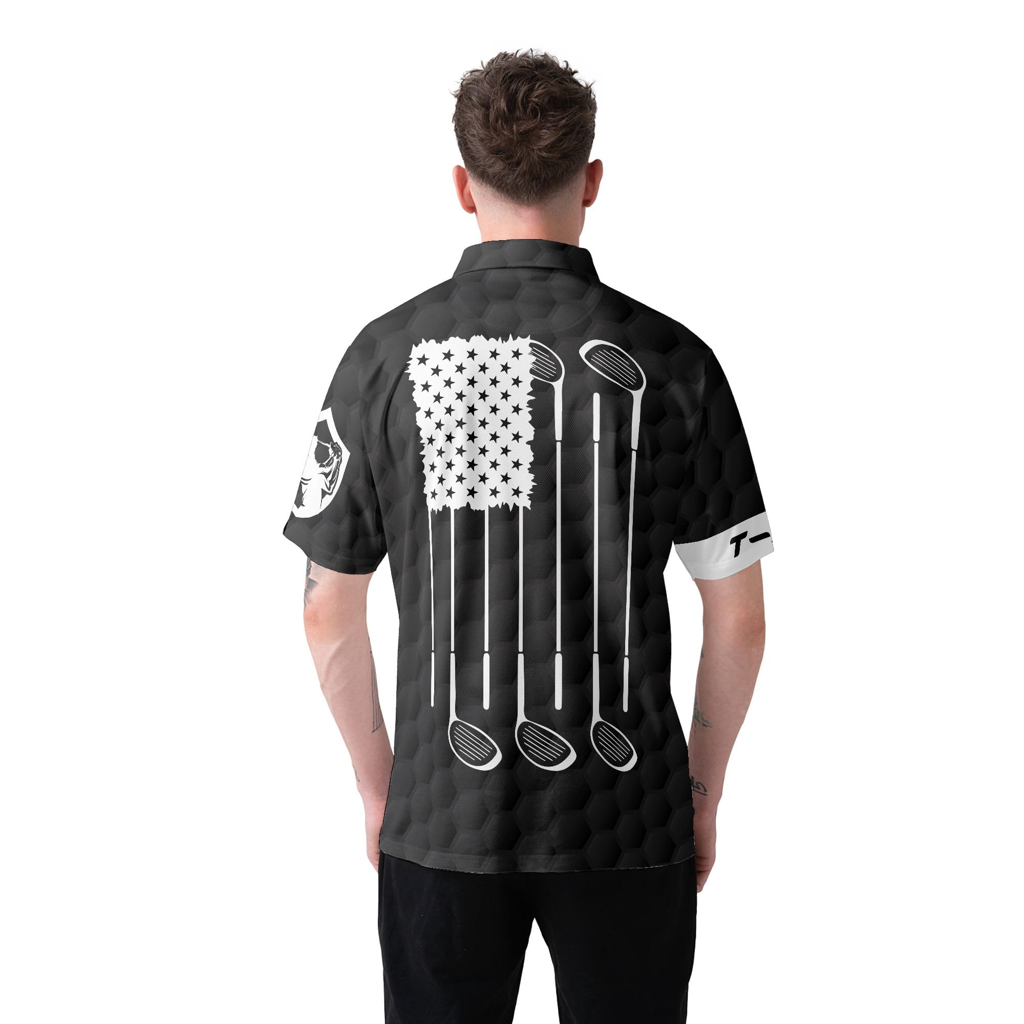 Custom Golf Polo Shirts for Men - Personalized Golf Club & Flag Design Short Sleeve Shirts | Breathable Performance Fabric for Golf Course & Casual Wear