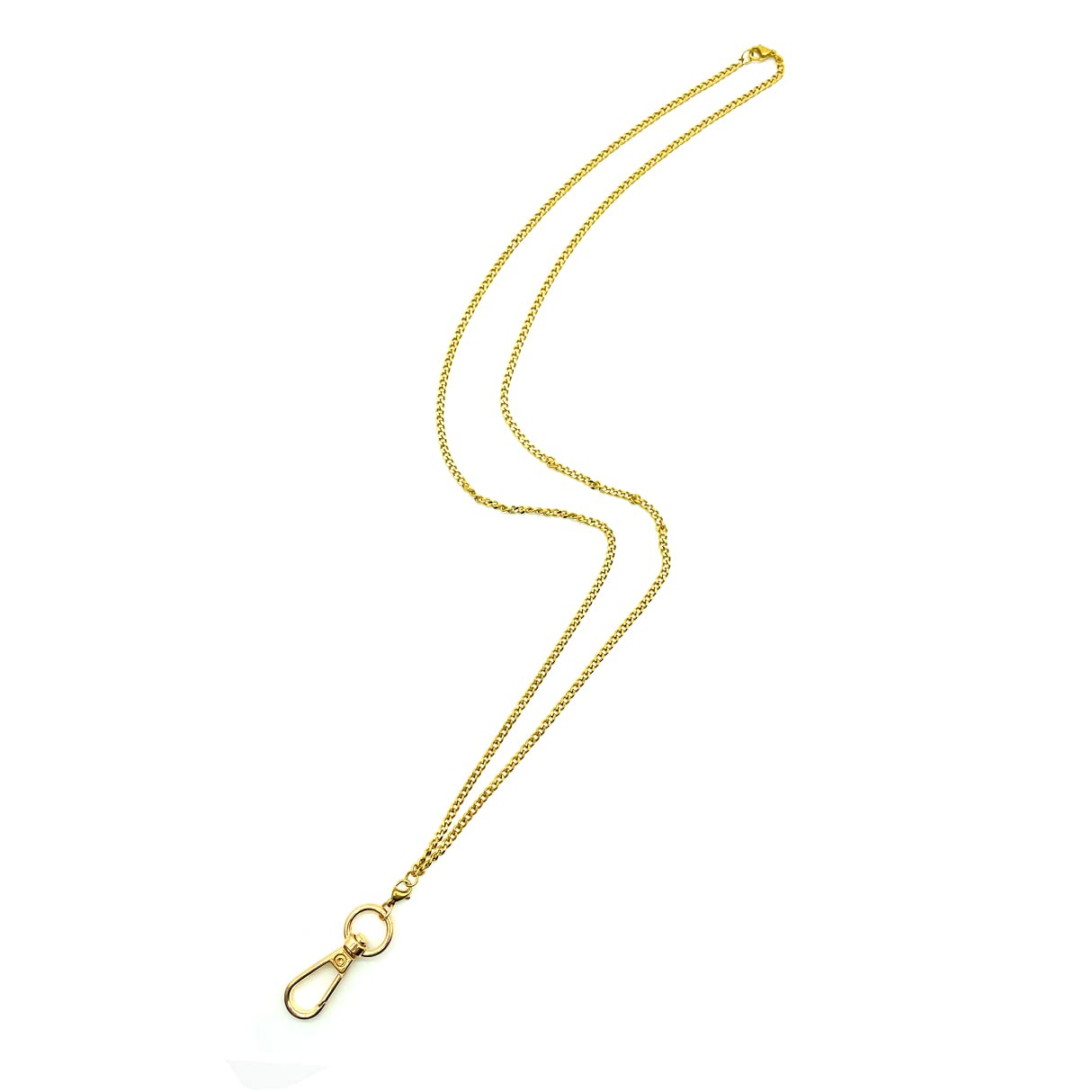 Stylish Stainless Steel Lanyard for ID Badges & Keys - Gold Chain Necklace for Work & Events