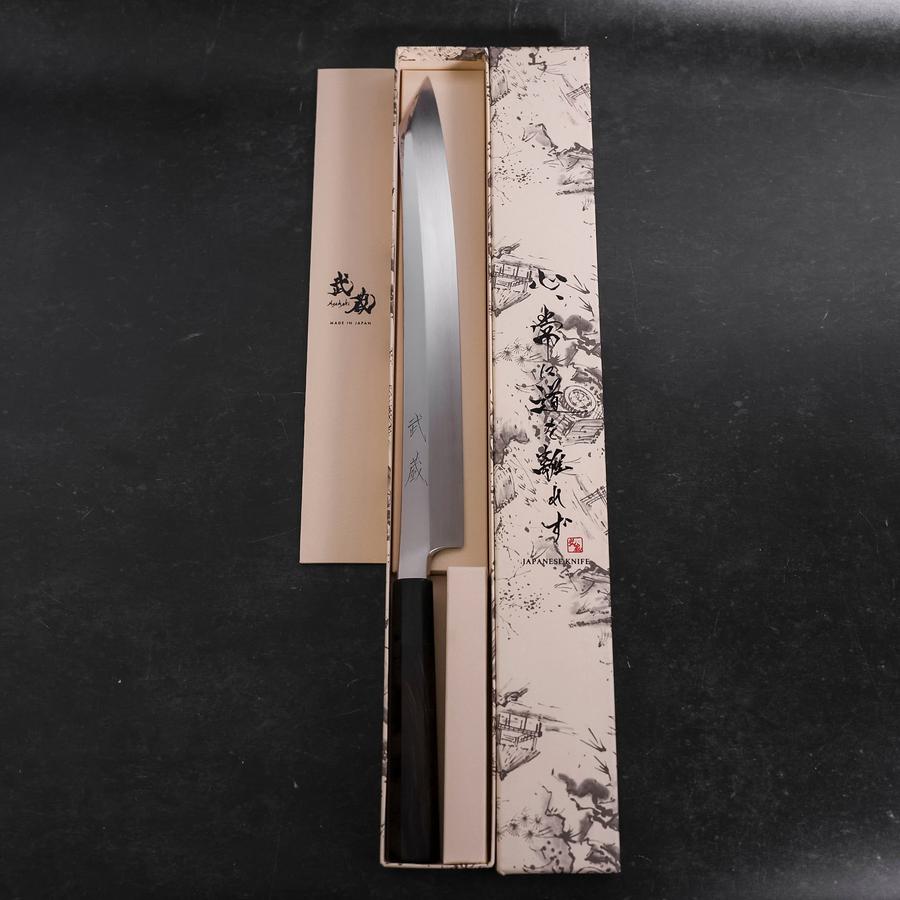 Premium Yanagi Kiritsuke Knife - VG-10 Stainless Steel, Mirror Polish, Buffalo Ebony Handle, 300mm - Perfect for Sushi, Sashimi & Japanese Cuisine