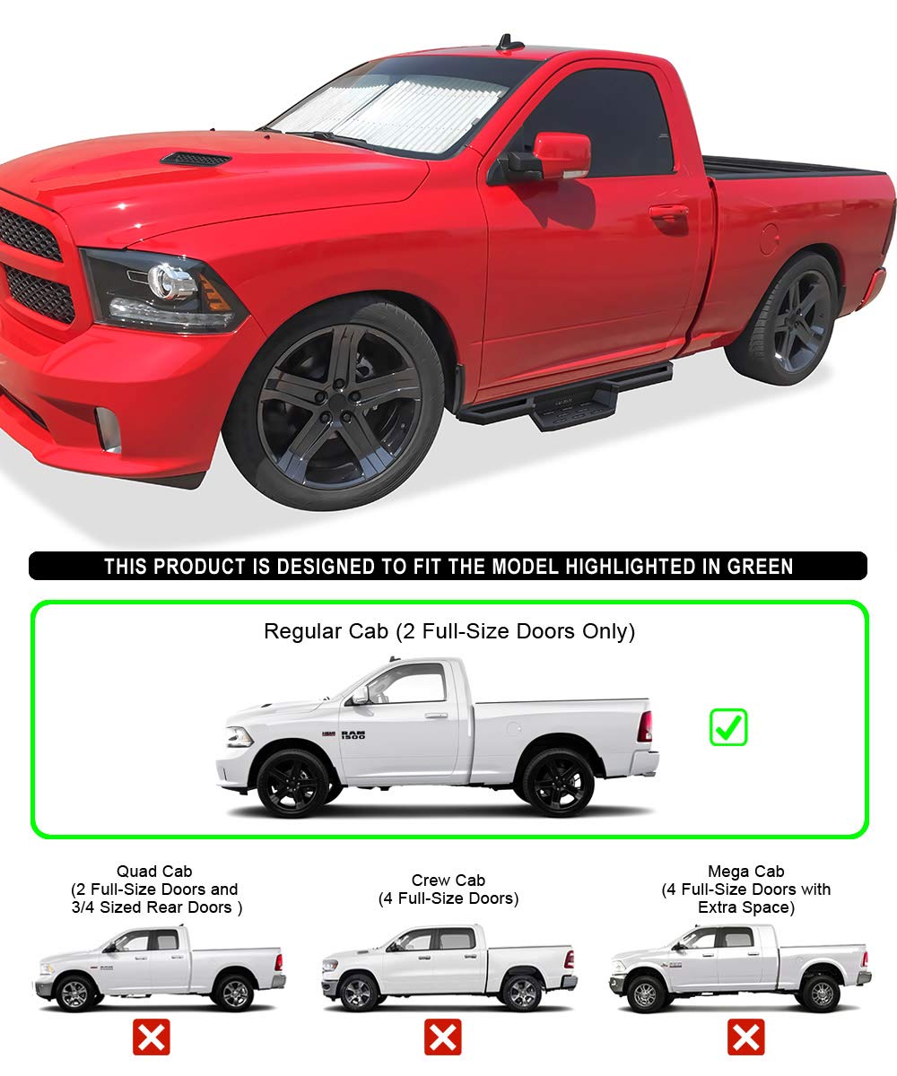 APS Stainless Steel Running Boards & Side Steps for Dodge Ram 1500 (2009-2018) & Ram 2500/3500 (2010-2024) - Heavy Duty Cab Length Nerf Bars for Off-Road Protection and Easy Entry/Exit