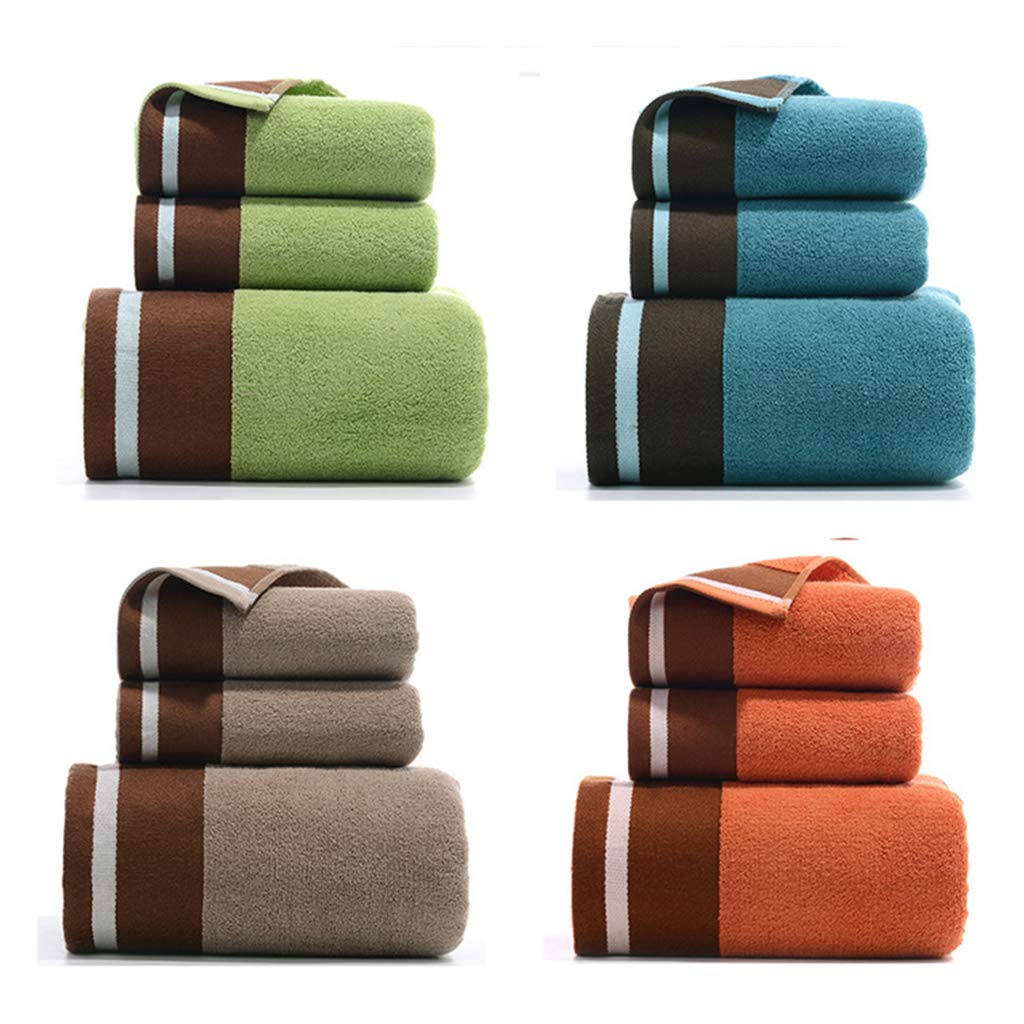 Premium 3-Piece Bath Towel Set - Ultra Soft & Absorbent Combed Cotton Bath, Hand & Shower Towels | Luxury Bathroom Essentials for Spa, Hotel & Home Use (Green)