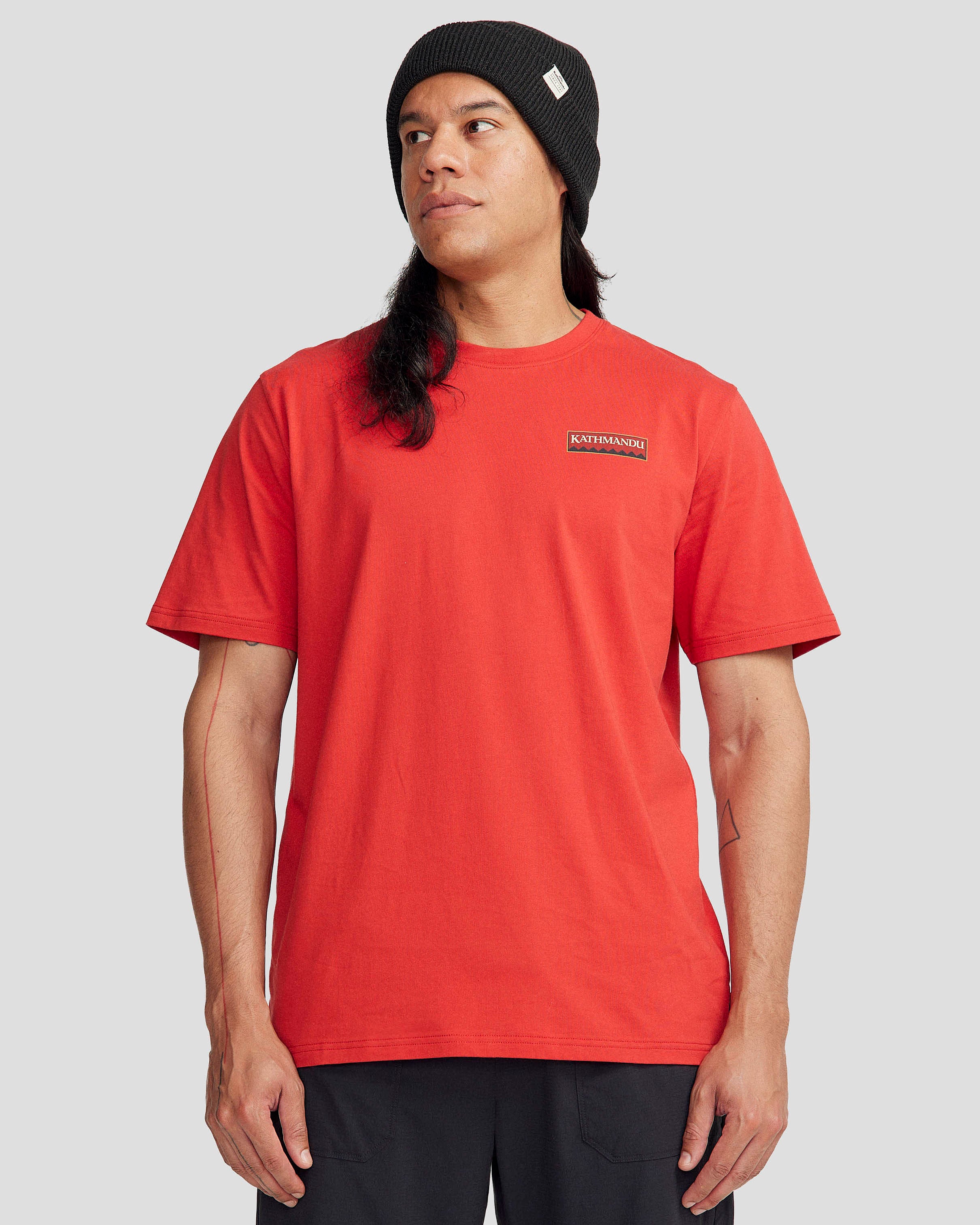 Heritage Organic Cotton T-Shirt for Men - Classic Red Crew Neck Tee | Soft & Breathable Casual Wear for Everyday Outfits & Outdoor Activities