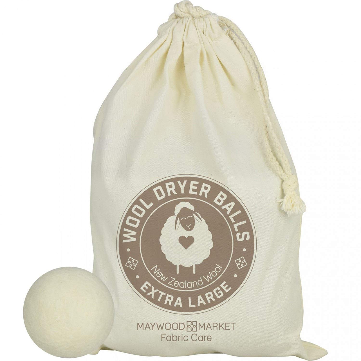 XL Wool Dryer Balls (4-Pack) - 100% Natural New Zealand Wool, Eco-Friendly Reusable Laundry Softener, Essential Oil Infusable - Reduce Static & Wrinkles for Softer Clothes | Perfect for Large Loads & Sensitive Skin