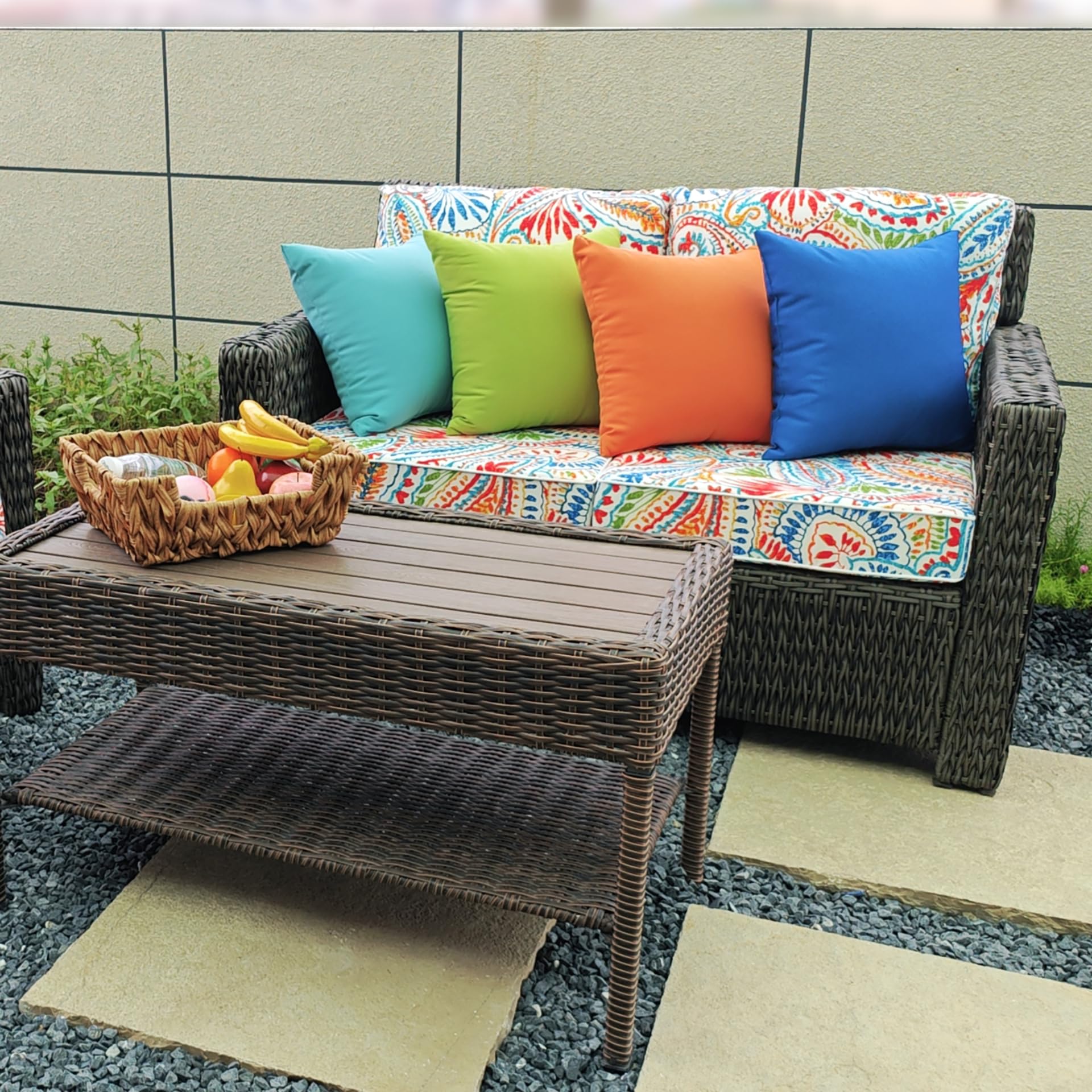 JMGBird Waterproof Outdoor Throw Pillows Set of 2 - 18×18 Inch Decorative Patio Cushions for Garden, Porch, Poolside & Indoor Use on Sofa, Bed, Couch (Weather-Resistant & Fade-Proof)