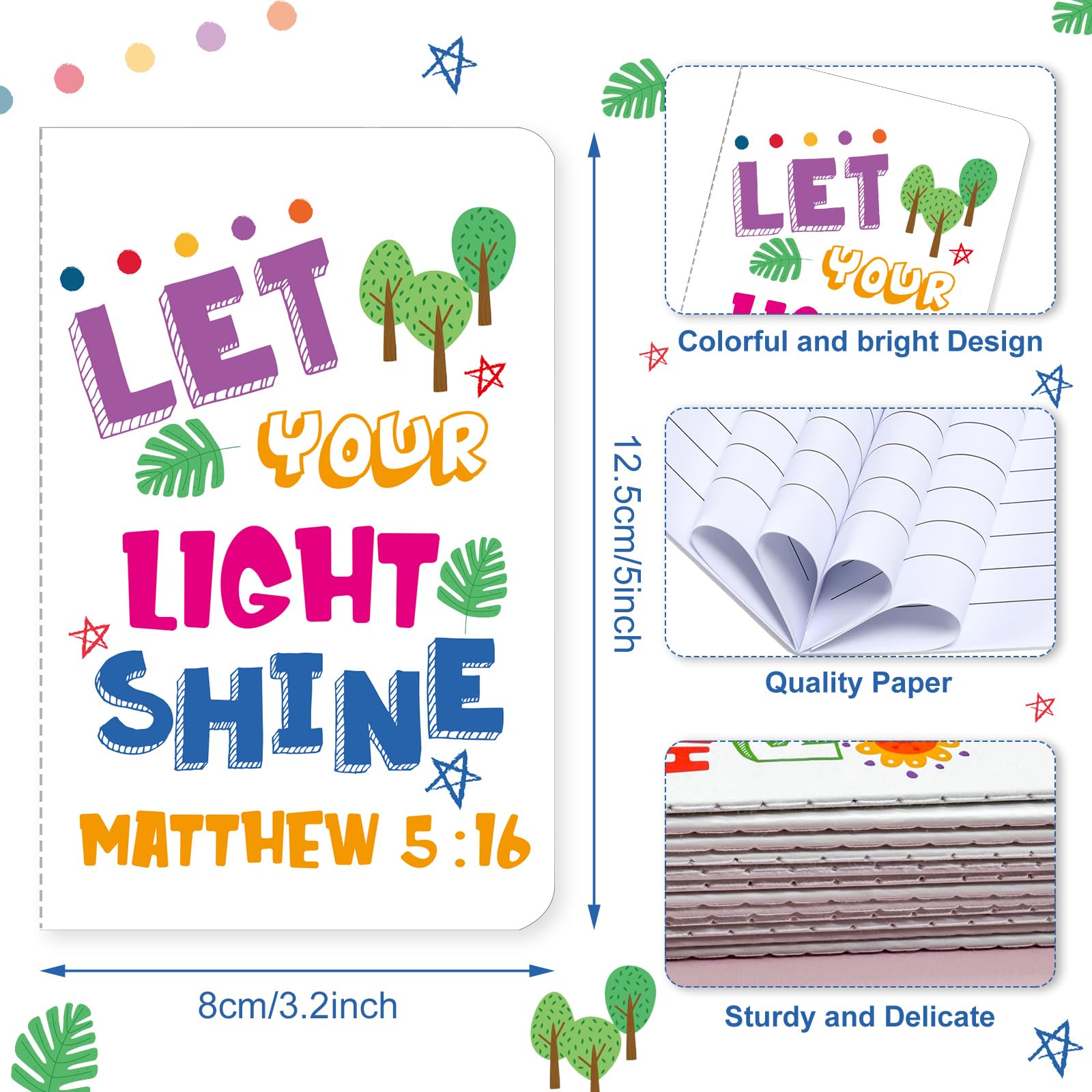 24-Piece Bible Verse Notepads - Mini Religious Pocket Notebooks, Christian Inspirational Journals for Kids, Teachers, School & Travel - Motivational Gifts & Bulk Prizes (Bible White) - Perfect for Daily Devotion, Sunday School Rewards & Faith-Based Encouragement