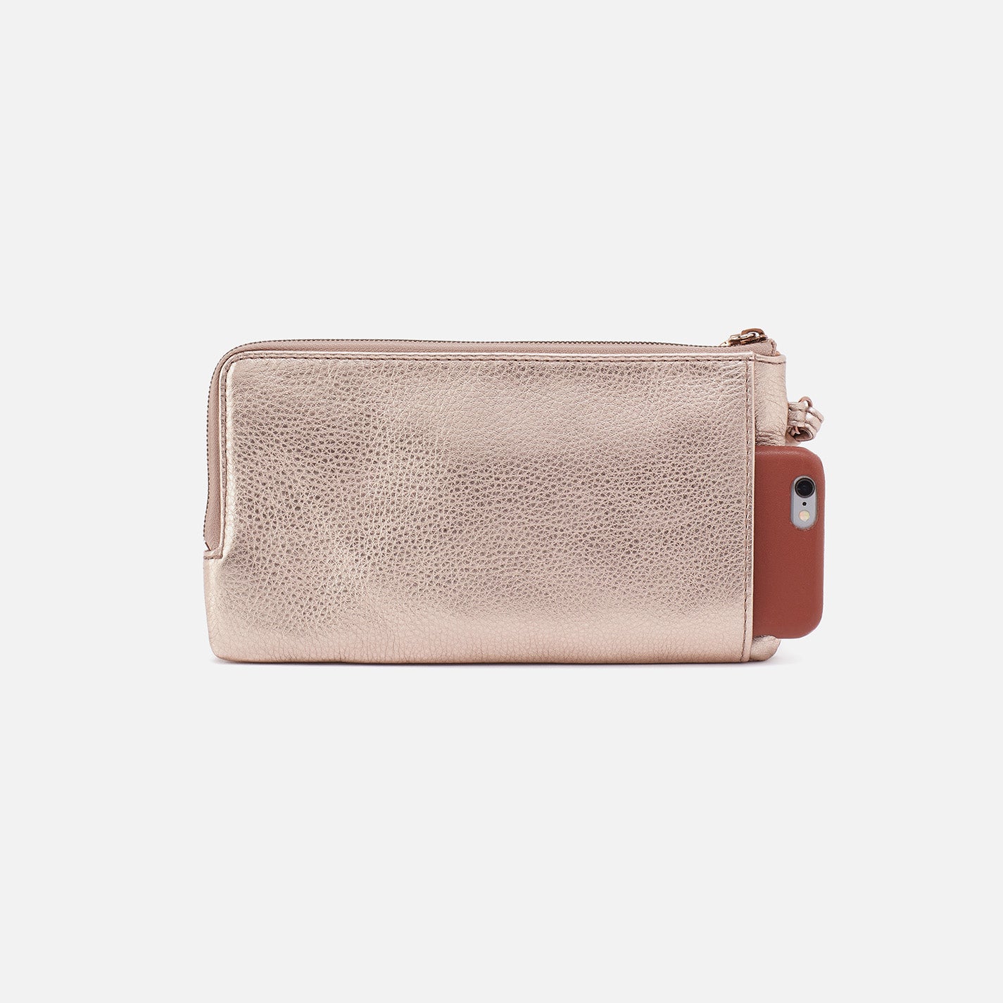 Dayton Wristlet in Pink Gold Metallic Leather - Stylish Women's Wallet for Everyday Use, Parties & Shopping